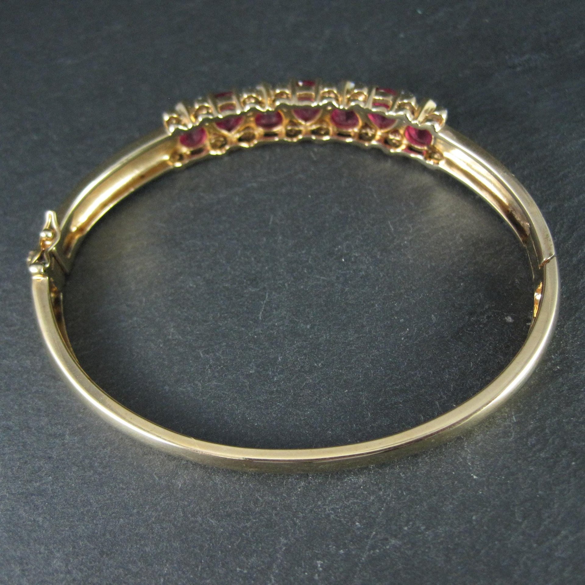Rare Ross Simons Vermeil Sterling Pink Sapphire Bangle Bracelet