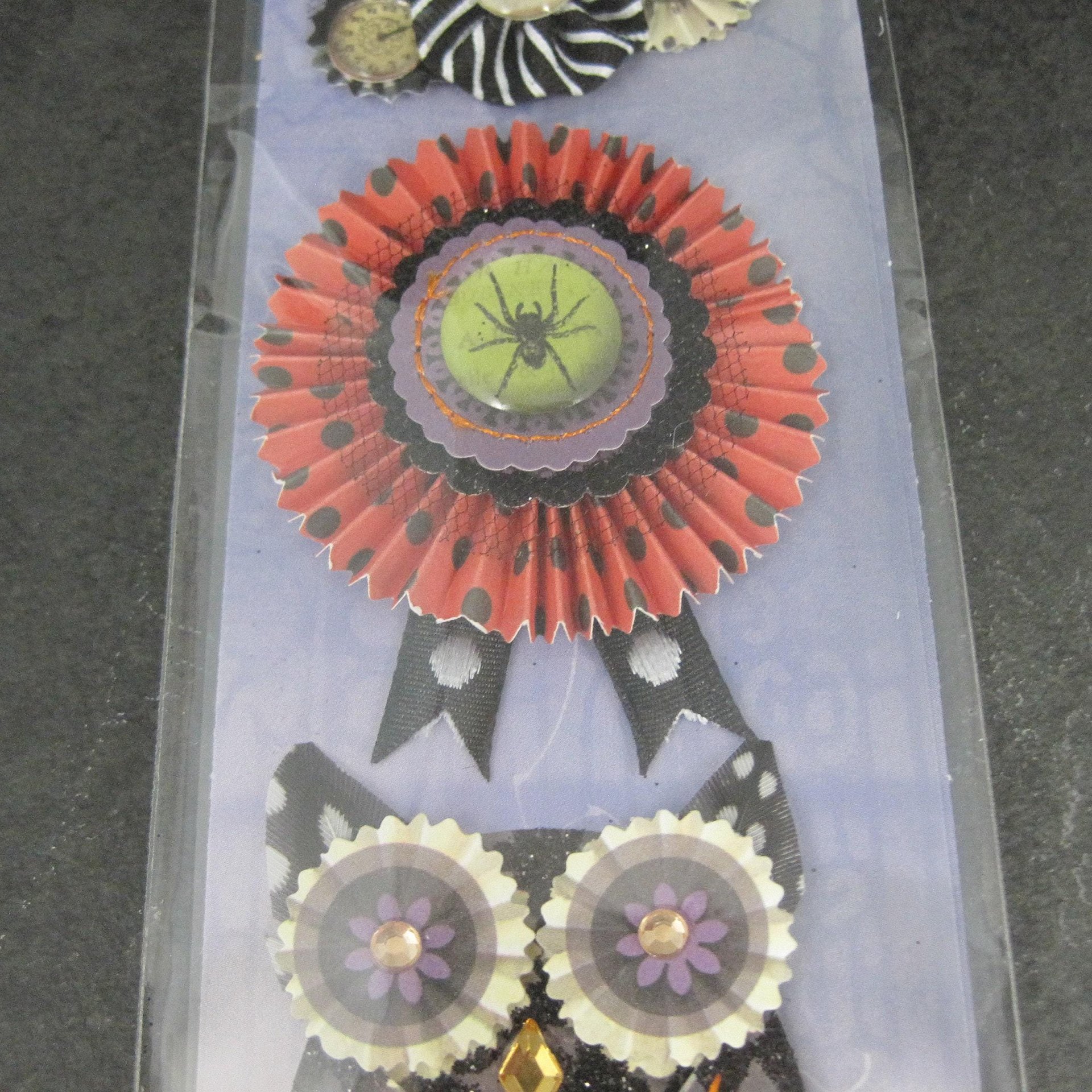 K & Company Halloween Scrapbook Stickers Brenda Walton Haunted Stitched Adornments