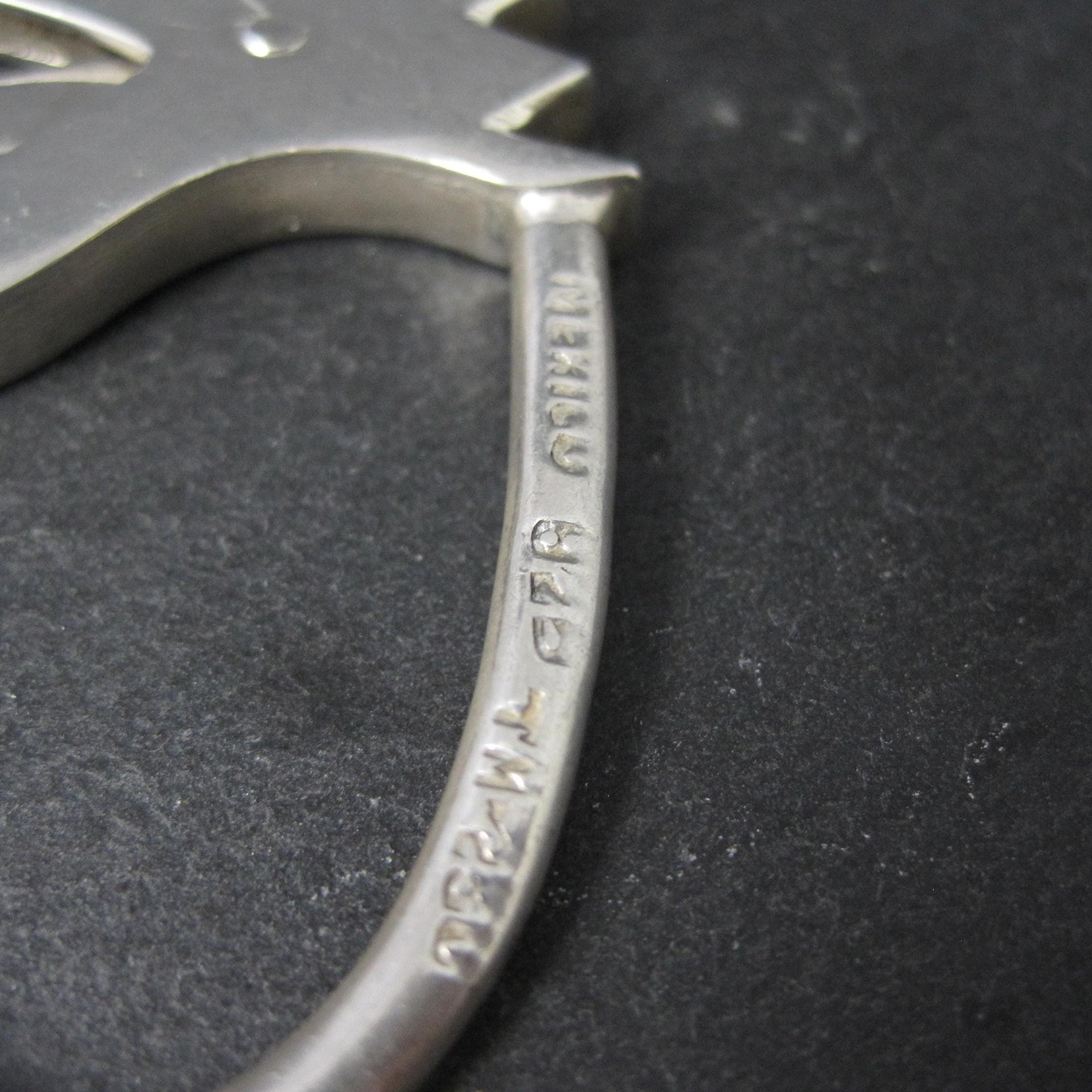 Mexican Sterling Dragon Head Key Ring Keychain Taxco Silver