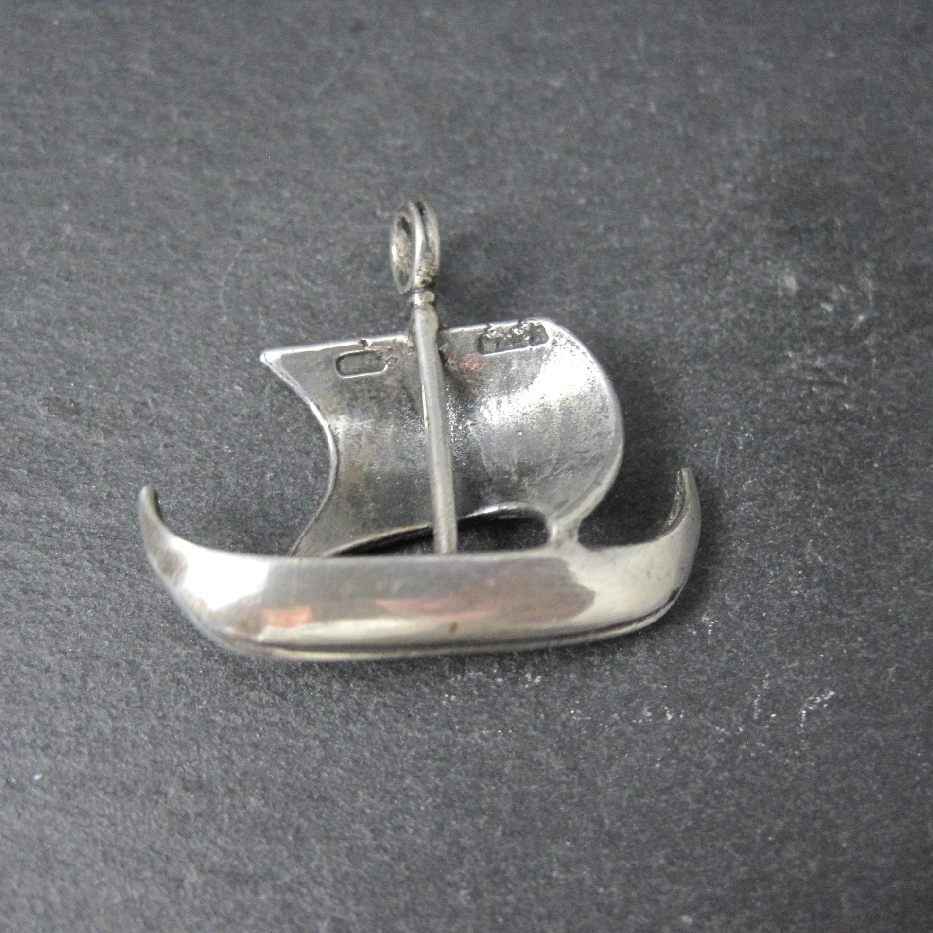 Vintage Sterling Silver Viking Ship Pendant