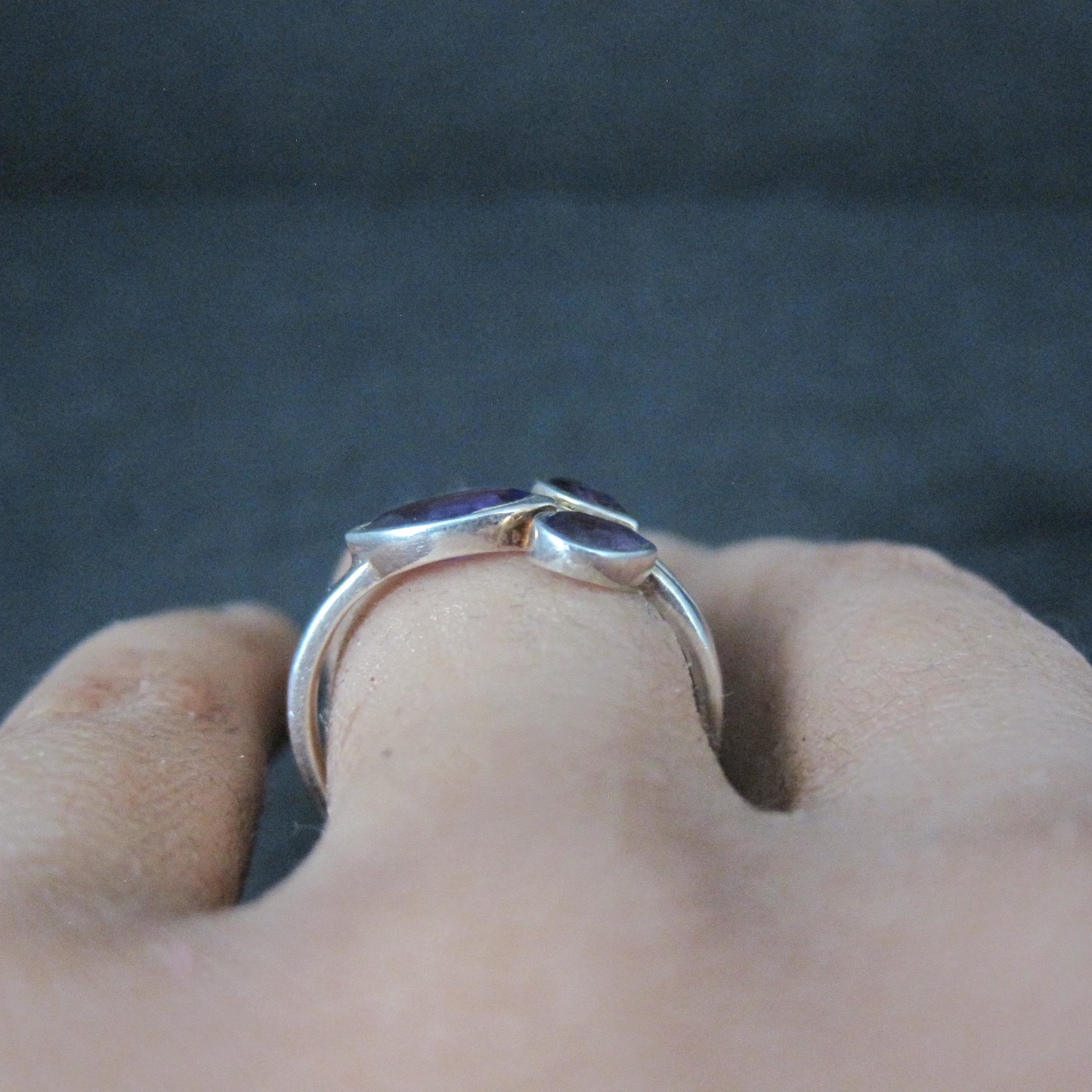 Sterling Silver Amethyst Ring Size 7 Estate Gemstone Jewelry