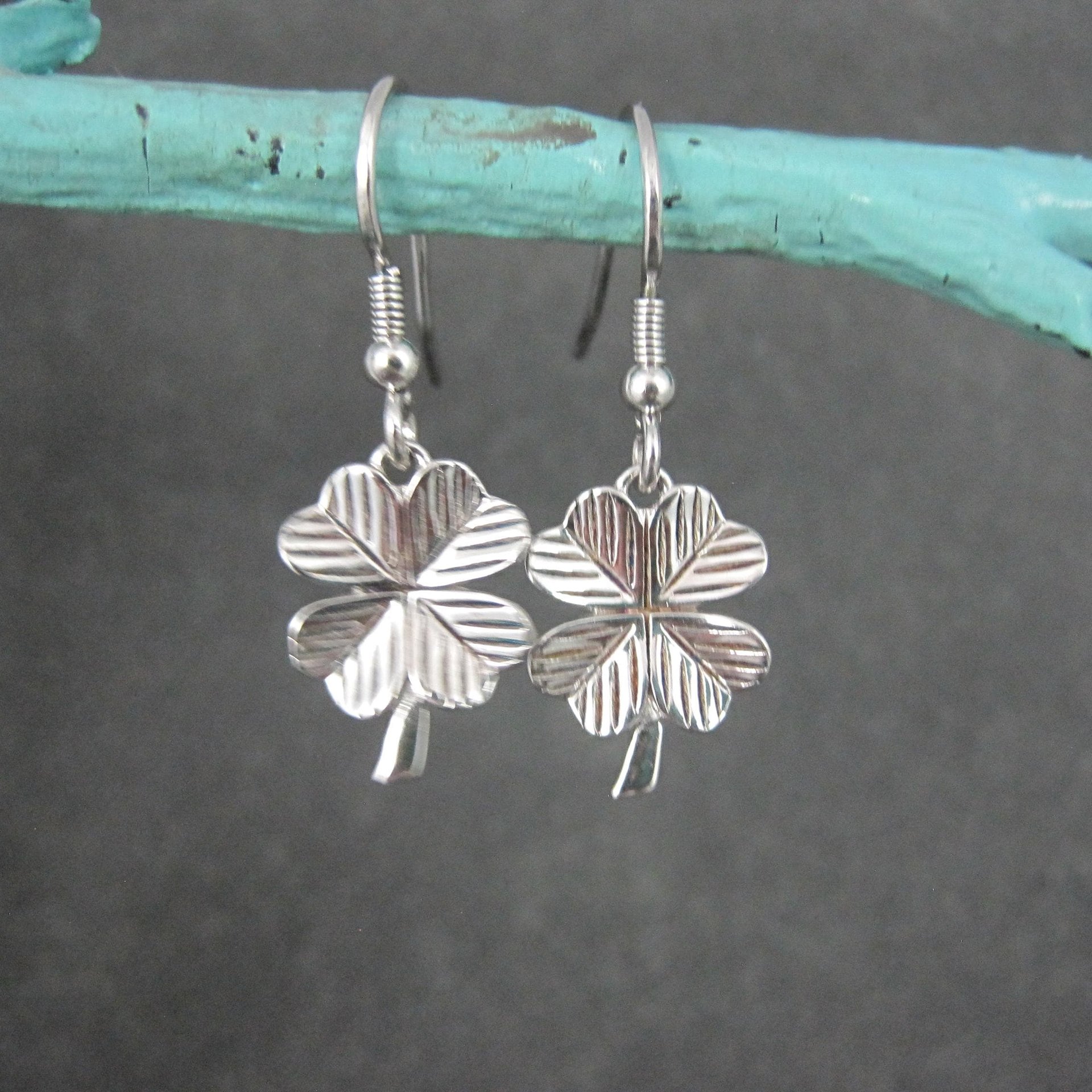 Sterling Silver 4 Leaf Clover Earrings