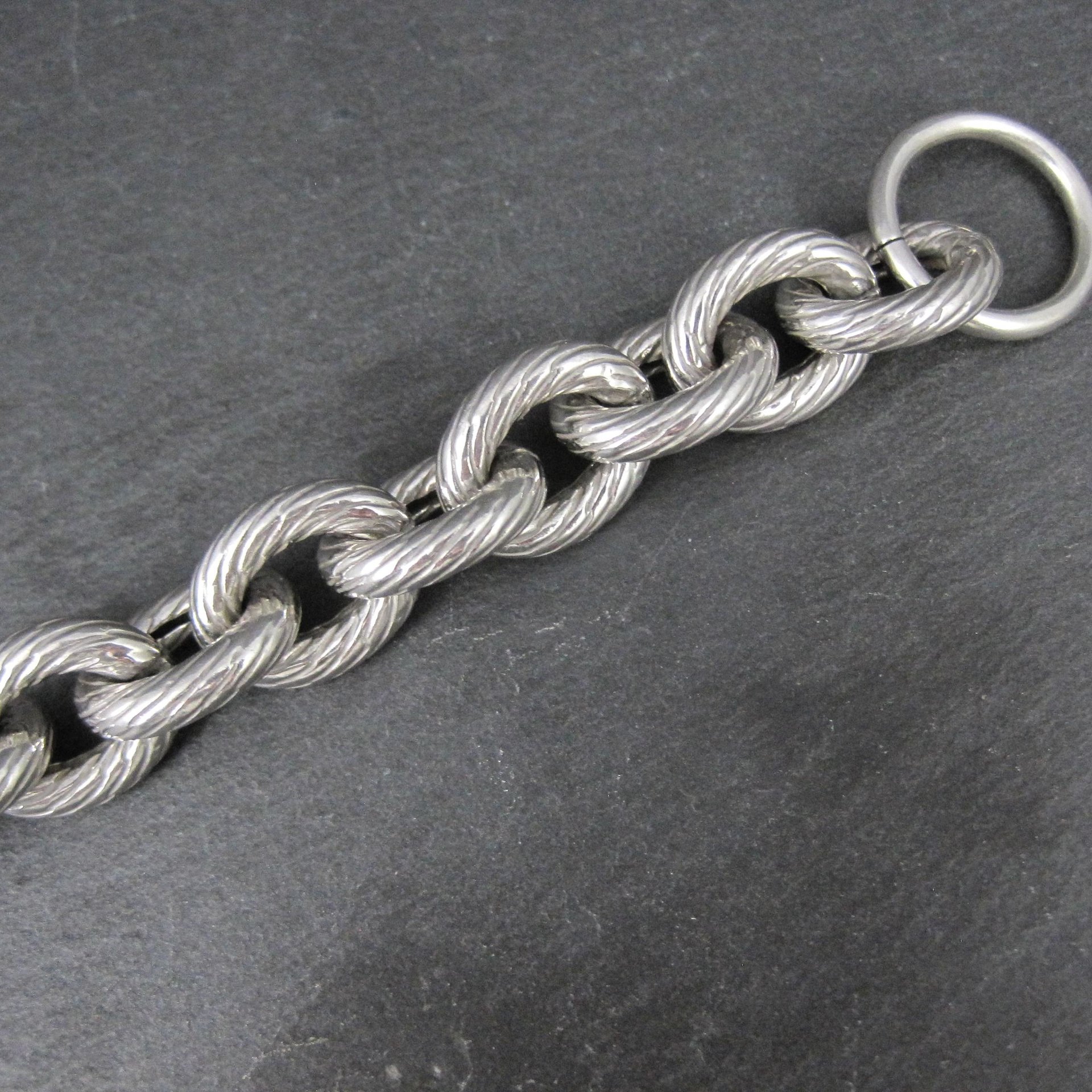 Chunky Sterling Silver Toggle Bracelet 7.5 Inches Vintage Italian Estate Jewelry