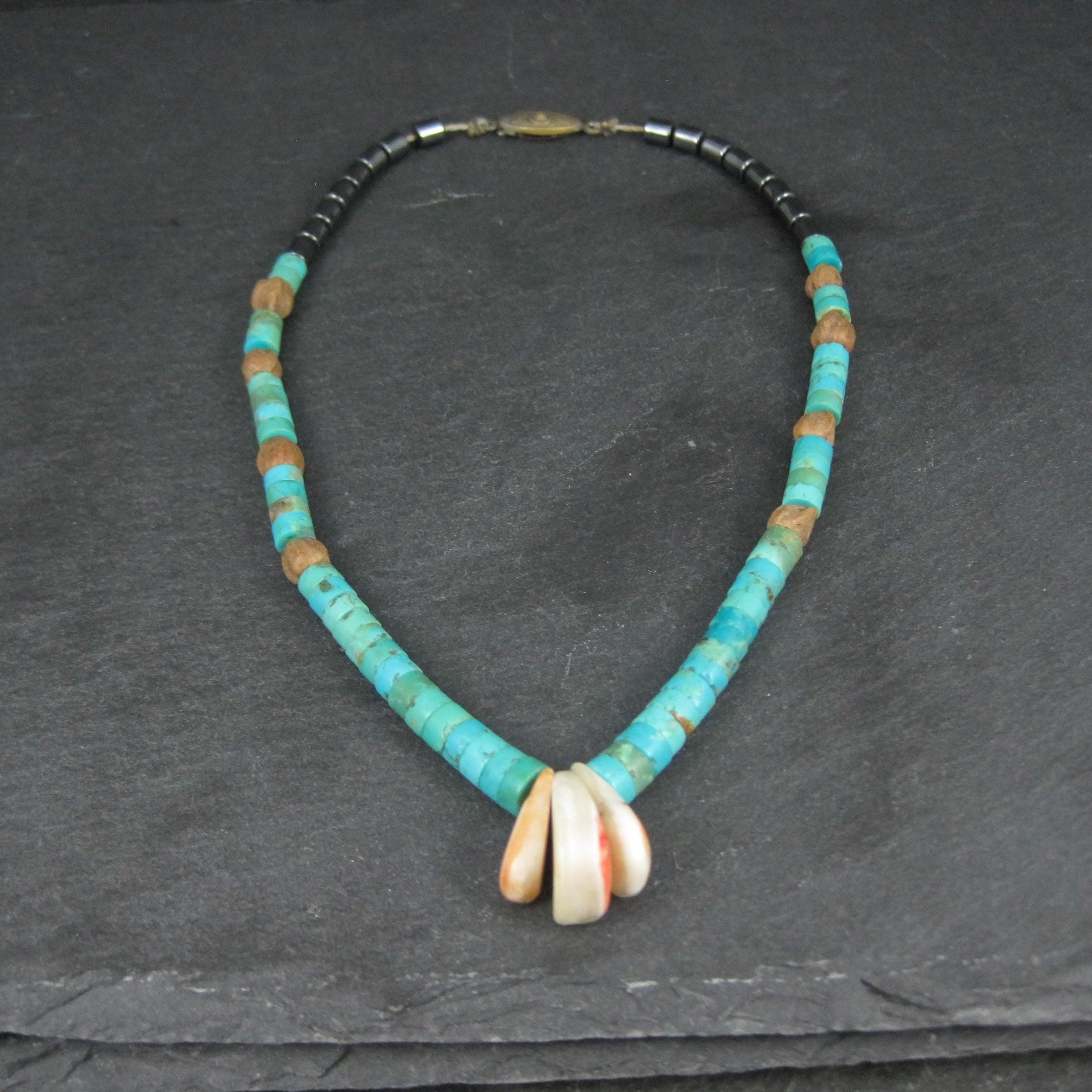 Vintage Pueblo Turquoise Heishi Necklace 13" Kids Native American