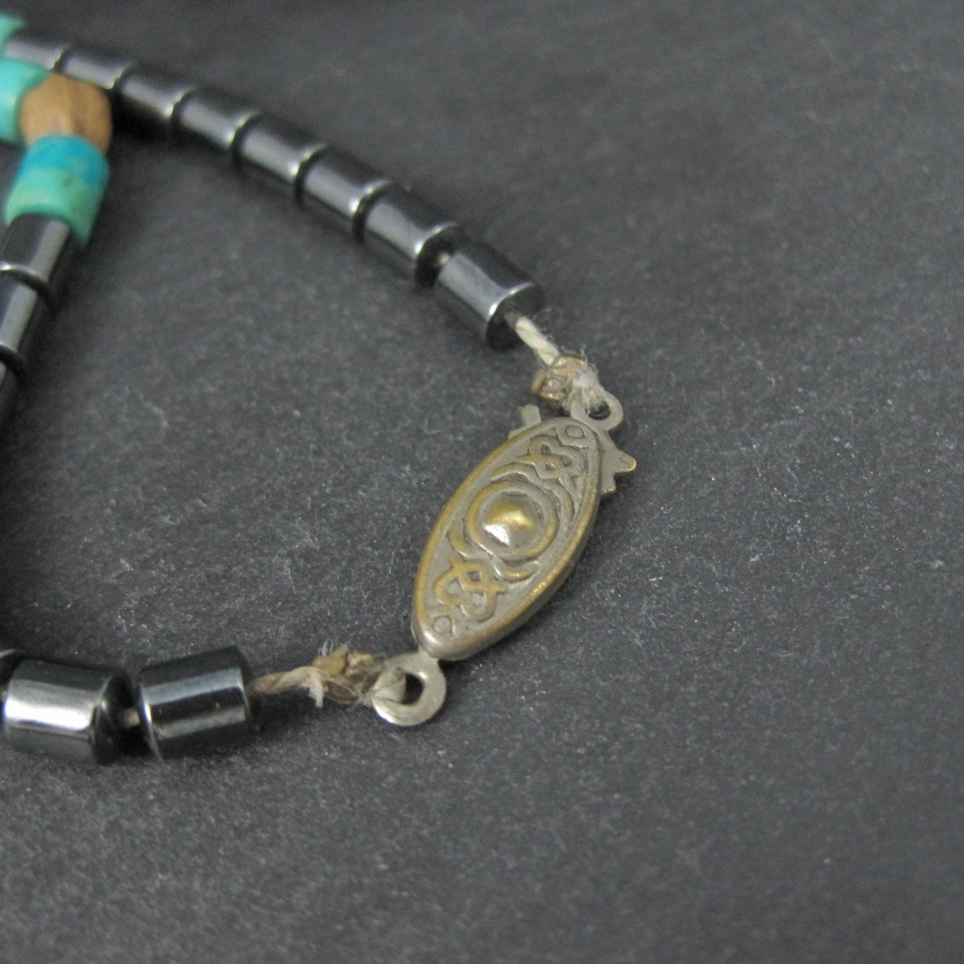 Vintage Pueblo Turquoise Heishi Necklace 13" Kids Native American