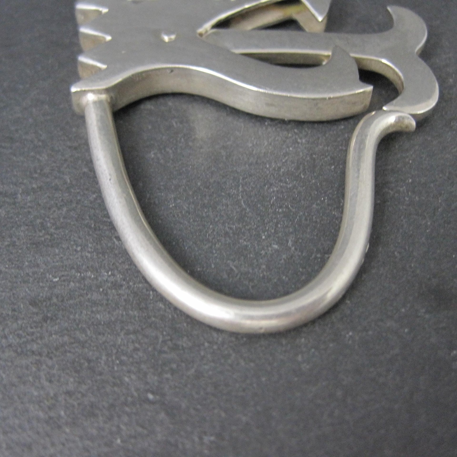 Mexican Sterling Dragon Head Key Ring Keychain Taxco Silver