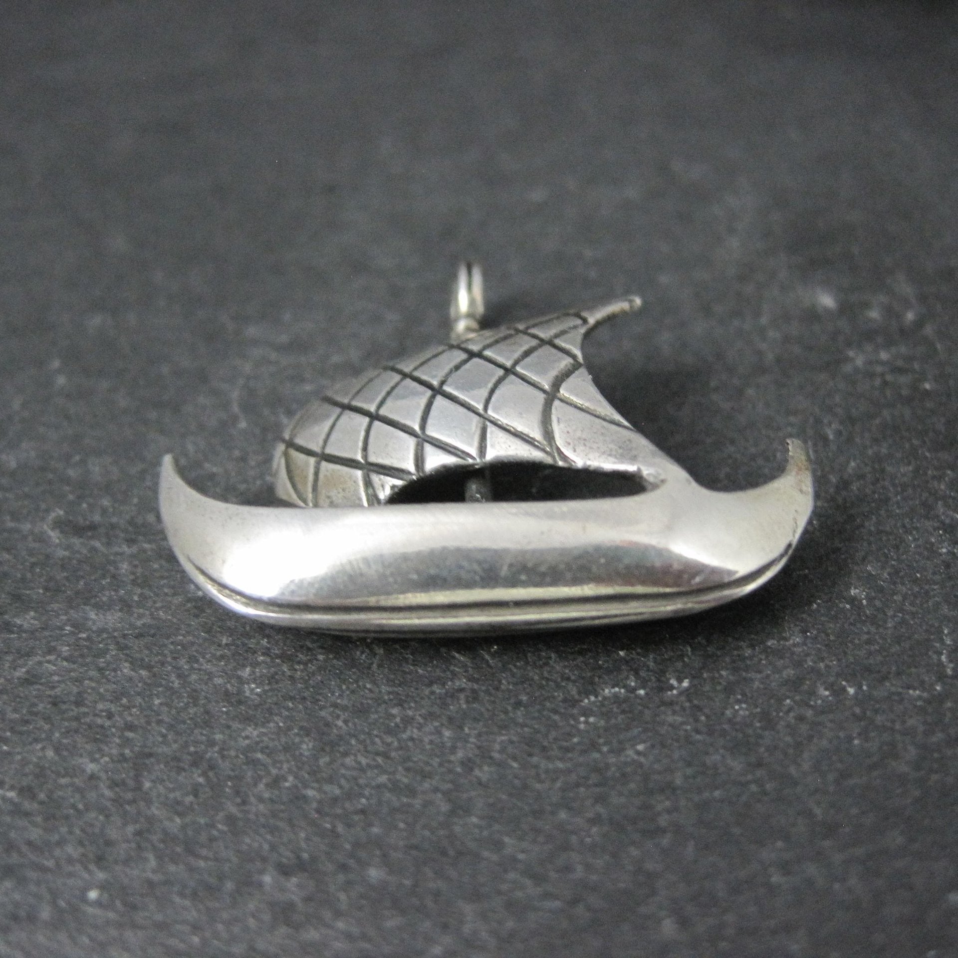 Vintage Sterling Silver Viking Ship Pendant