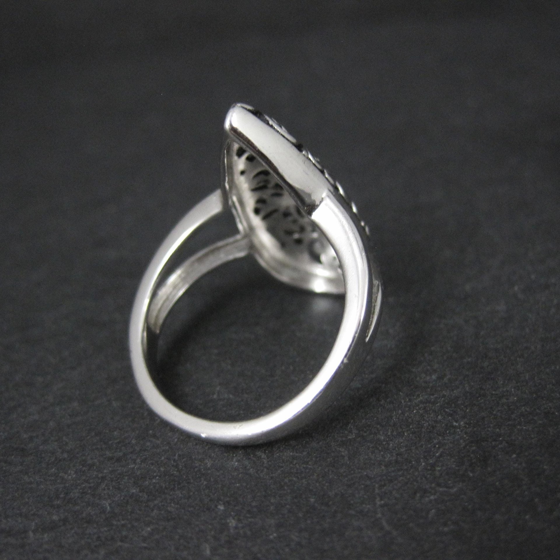 Sterling Silver Floral Filigree Dome Ring Size 8
