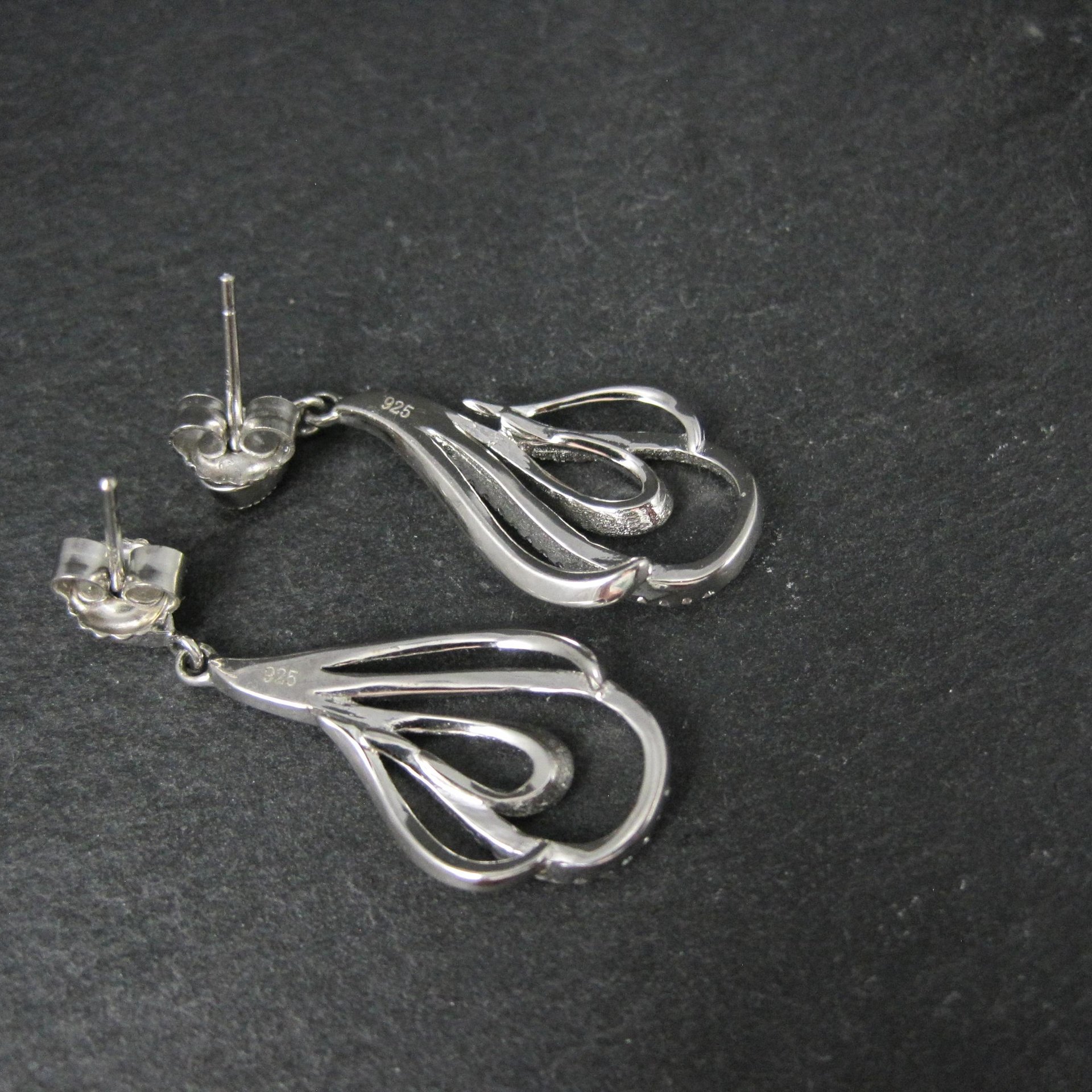 Sterling Silver Cubic Zirconia Earrings New Old Stock
