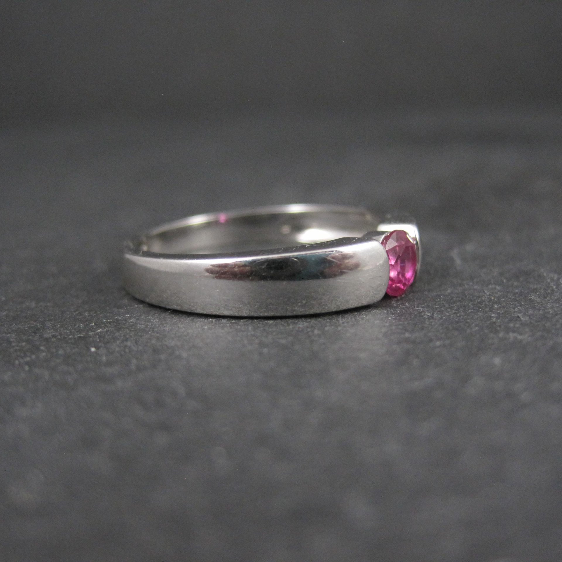 Pink Sapphire Solitaire Ring Sterling Silver Size 8 Estate Jewelry