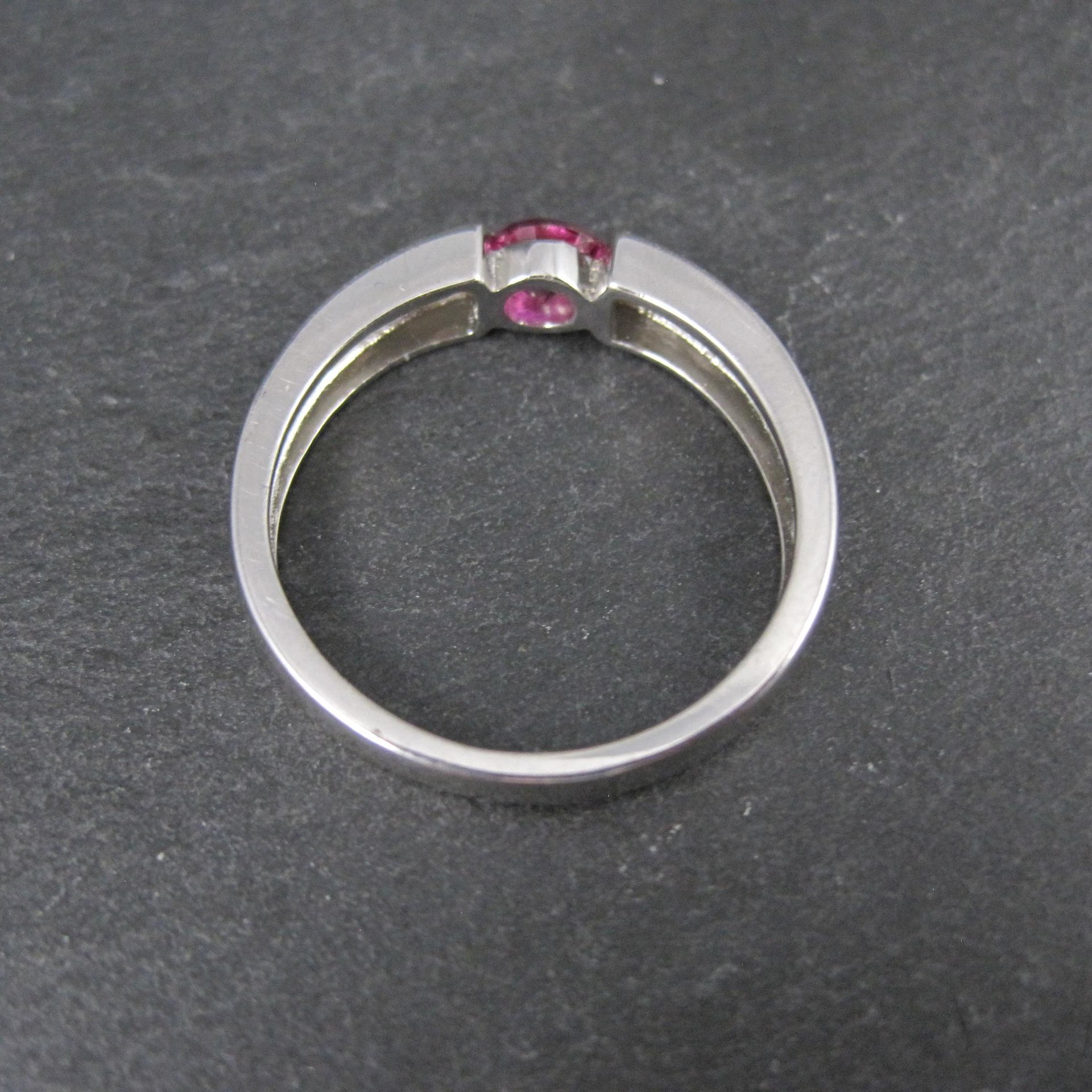 Pink Sapphire Solitaire Ring Sterling Silver Size 8 Estate Jewelry