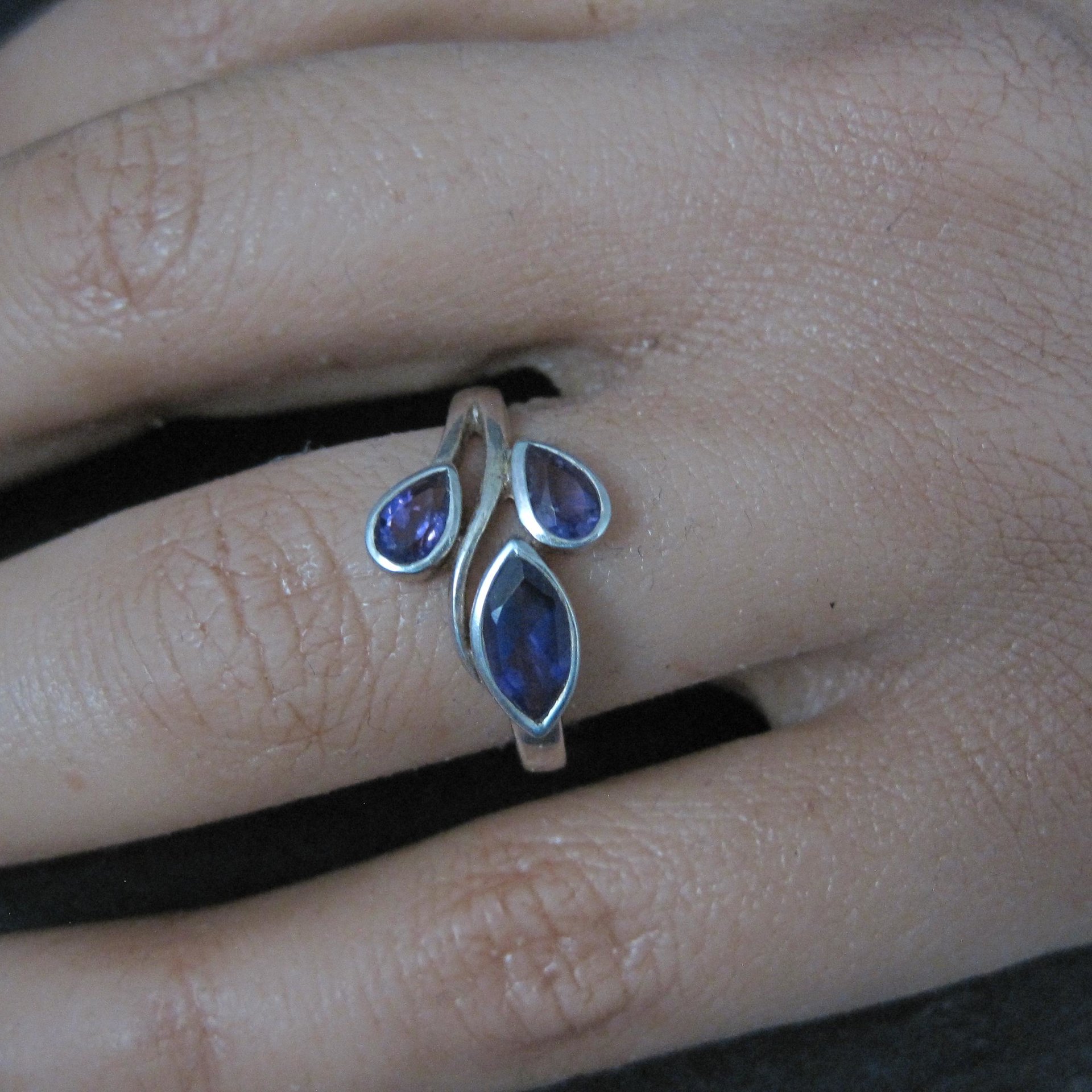 Sterling Silver Amethyst Ring Size 7 Estate Gemstone Jewelry