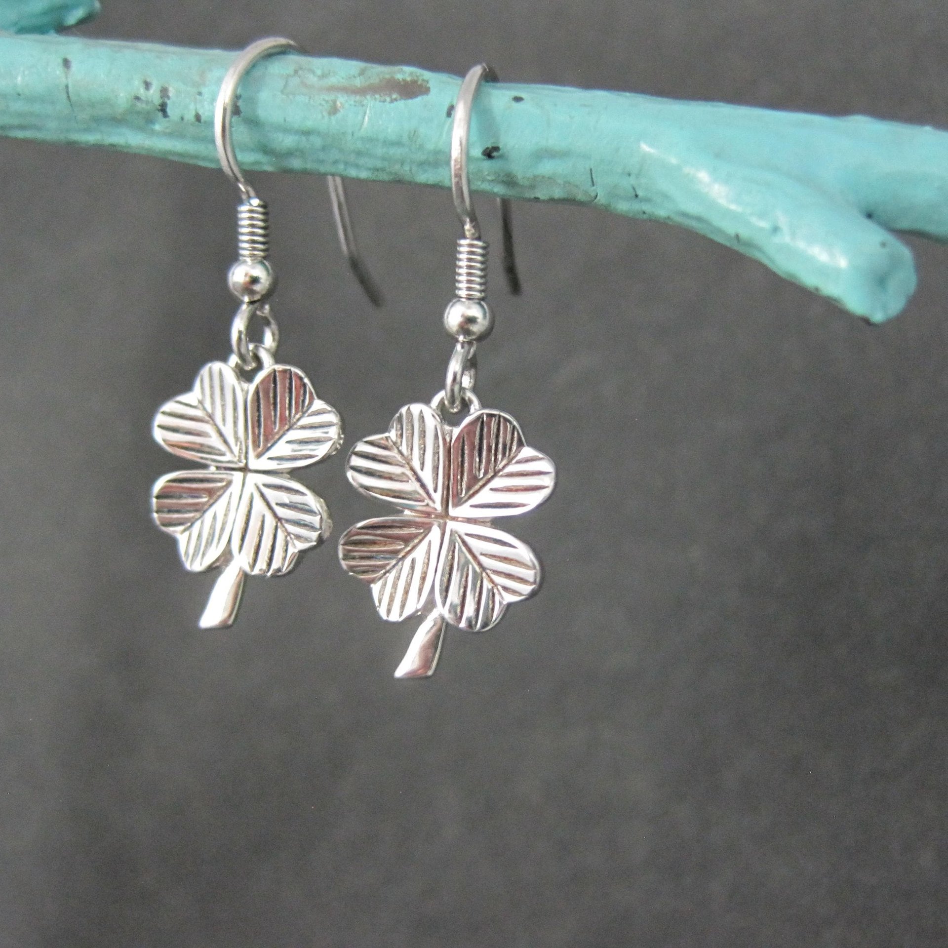 Sterling Silver 4 Leaf Clover Earrings