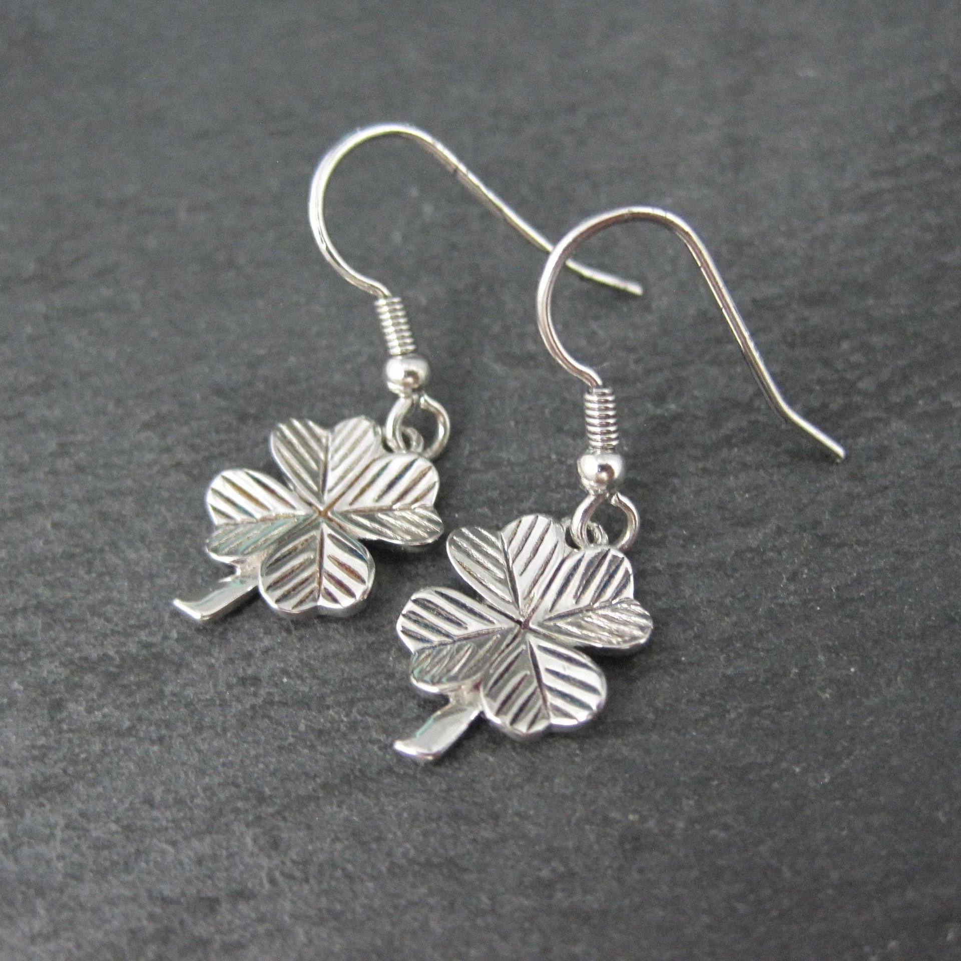 Sterling Silver 4 Leaf Clover Earrings