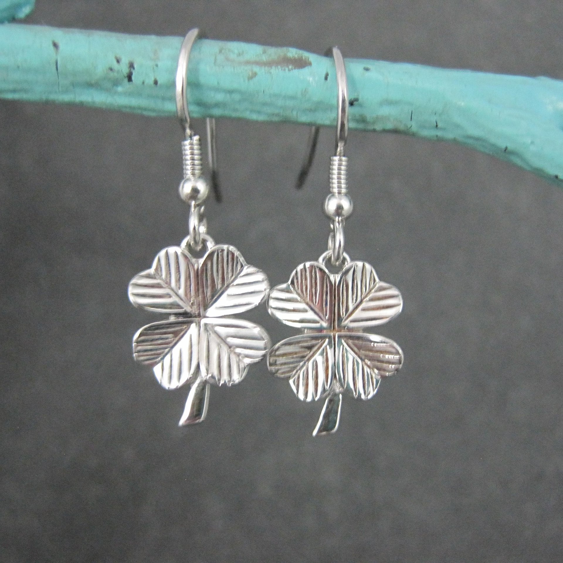 Sterling Silver 4 Leaf Clover Earrings