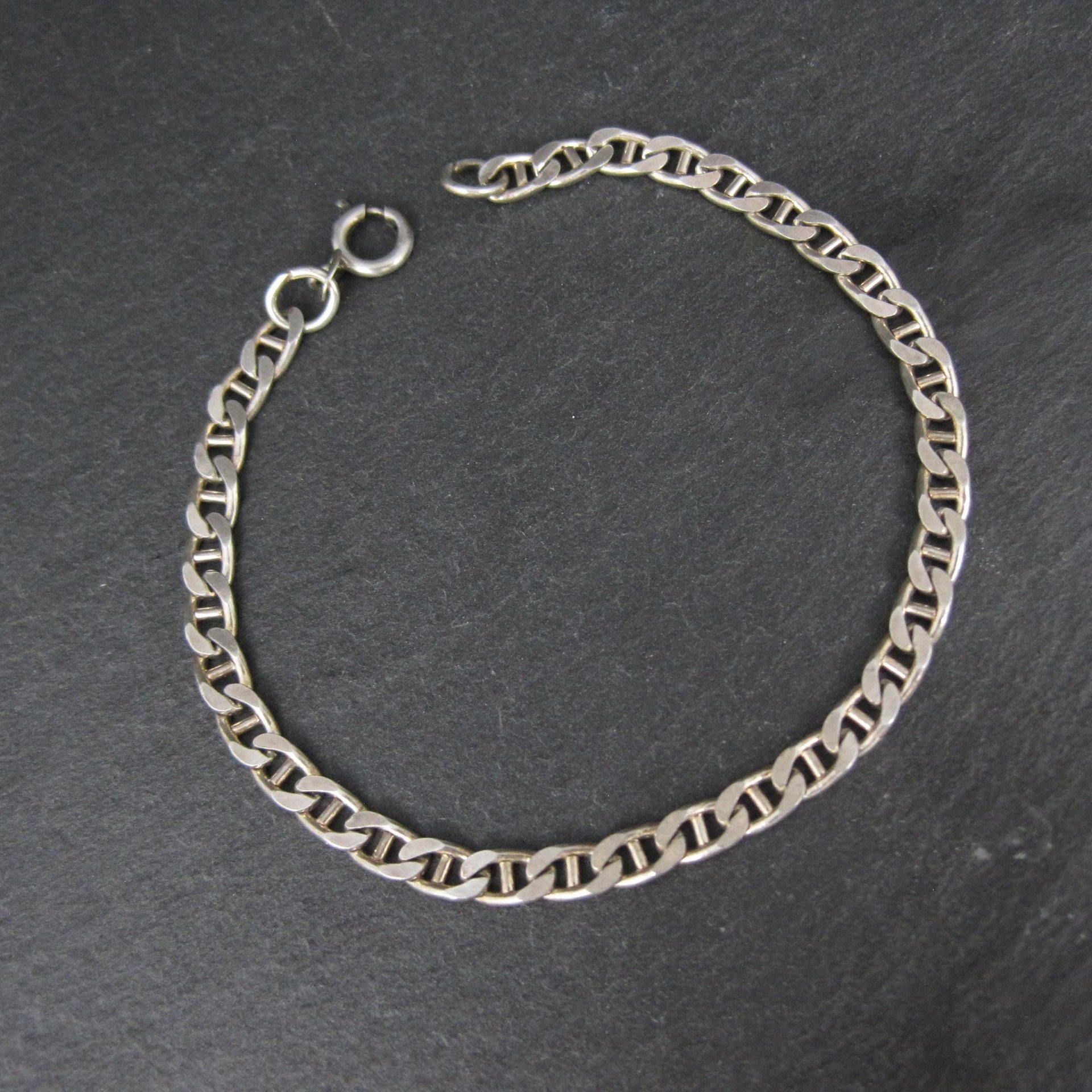 Vintage Sterling Mariner Anchor Chain Bracelet 7 Inches