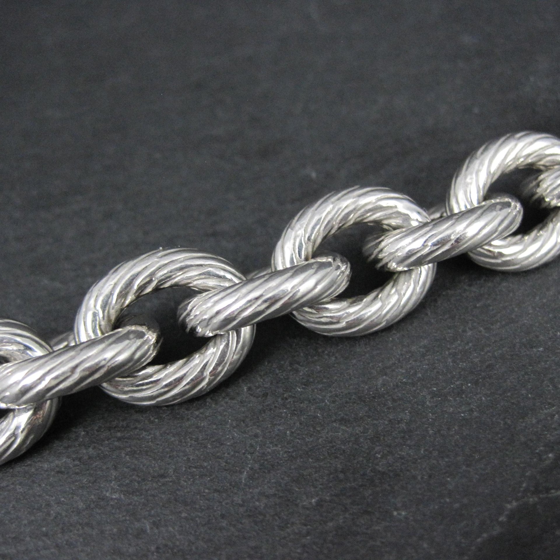Chunky Sterling Silver Toggle Bracelet 7.5 Inches Vintage Italian Estate Jewelry
