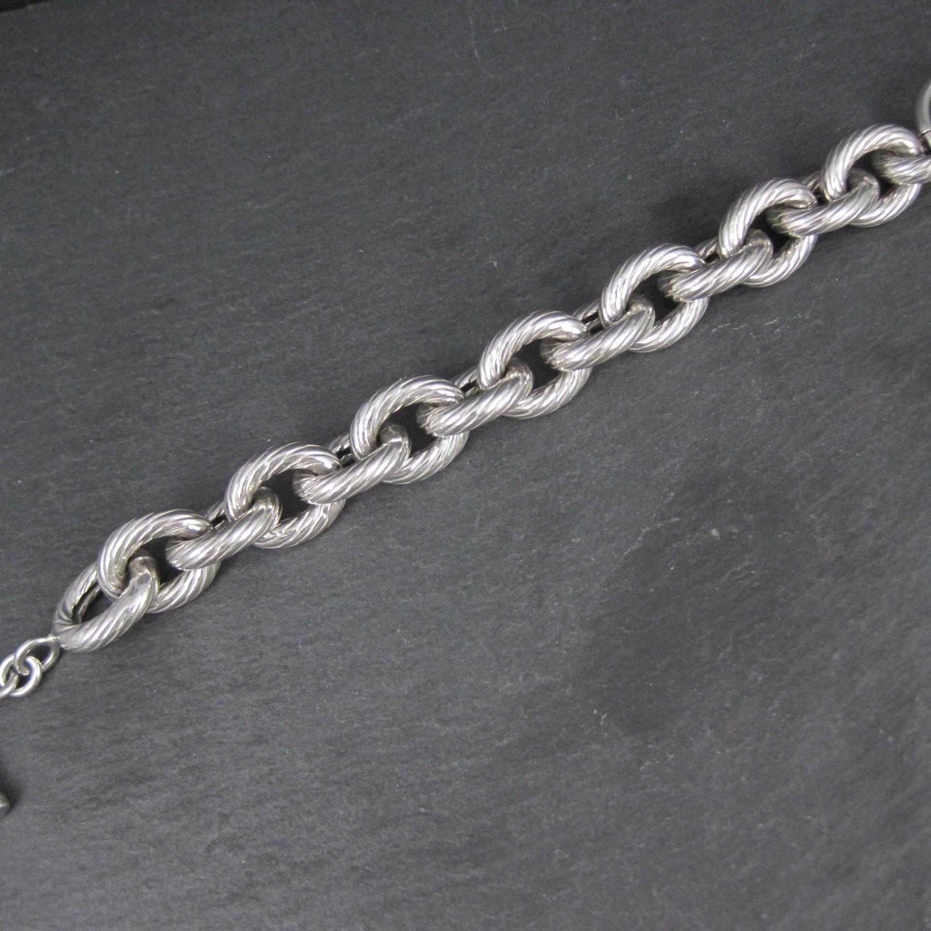 Chunky Sterling Silver Toggle Bracelet 7.5 Inches Vintage Italian Estate Jewelry