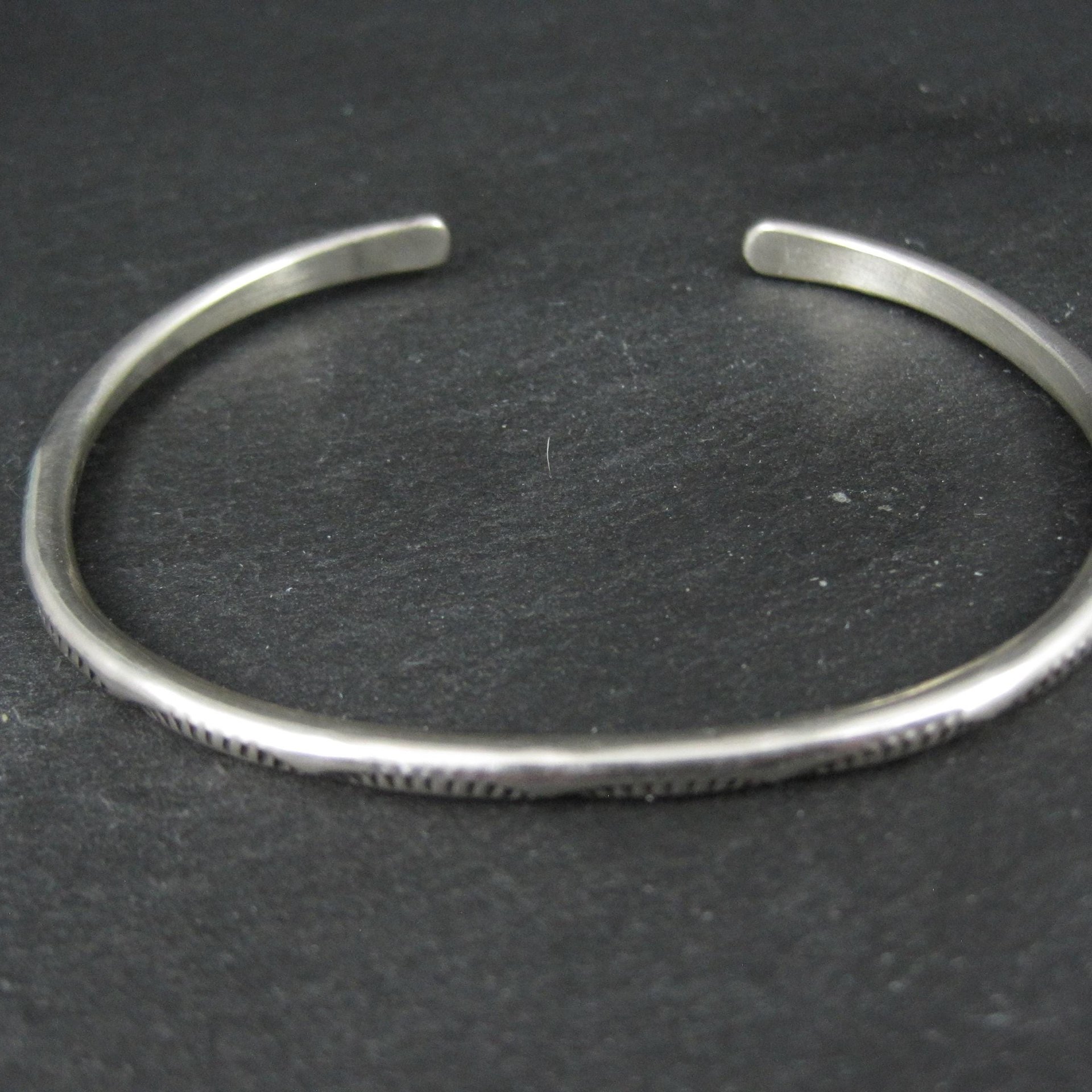 Simple Navajo Sterling Stamped Cuff Bracelet 6.75 Inches