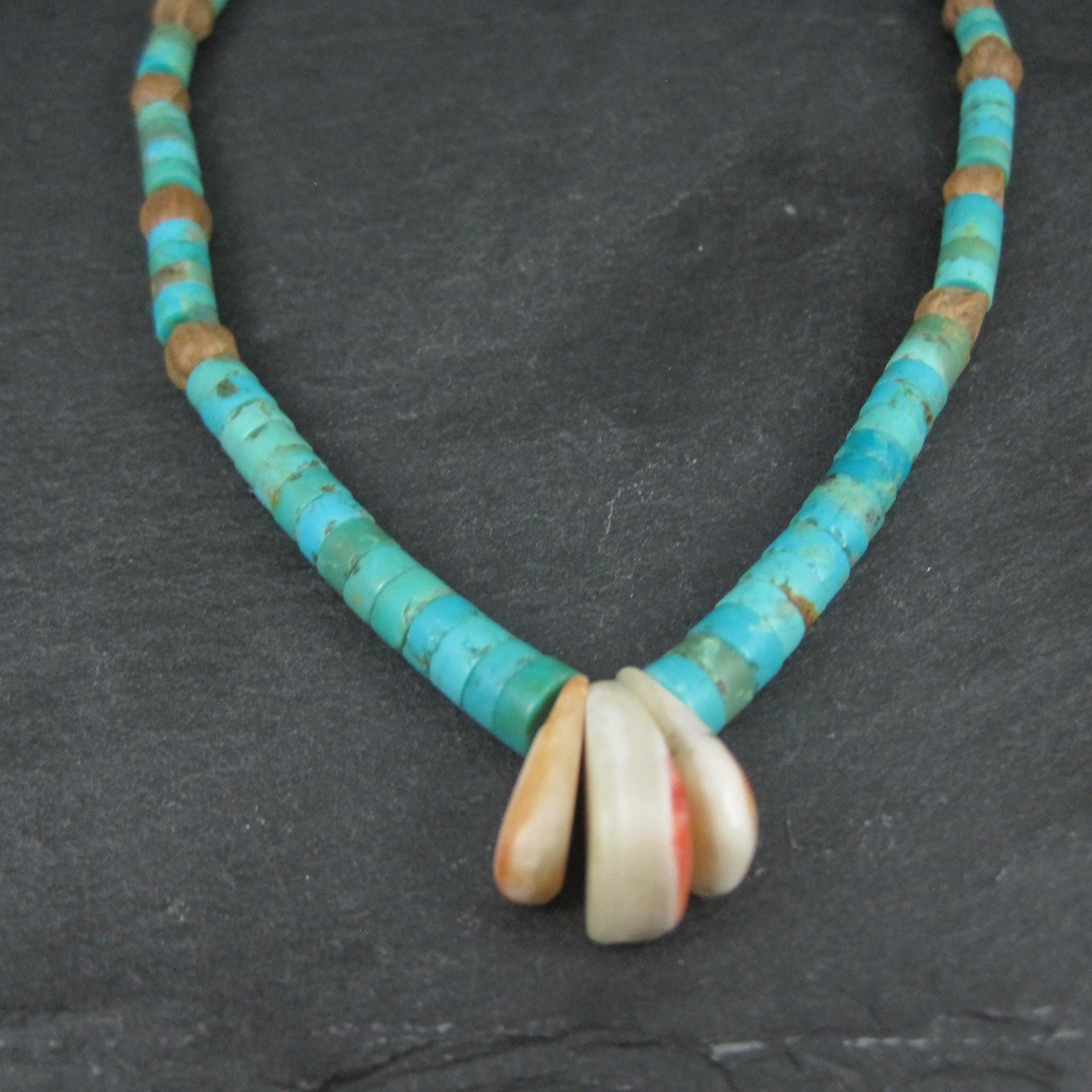 Vintage Pueblo Turquoise Heishi Necklace 13" Kids Native American