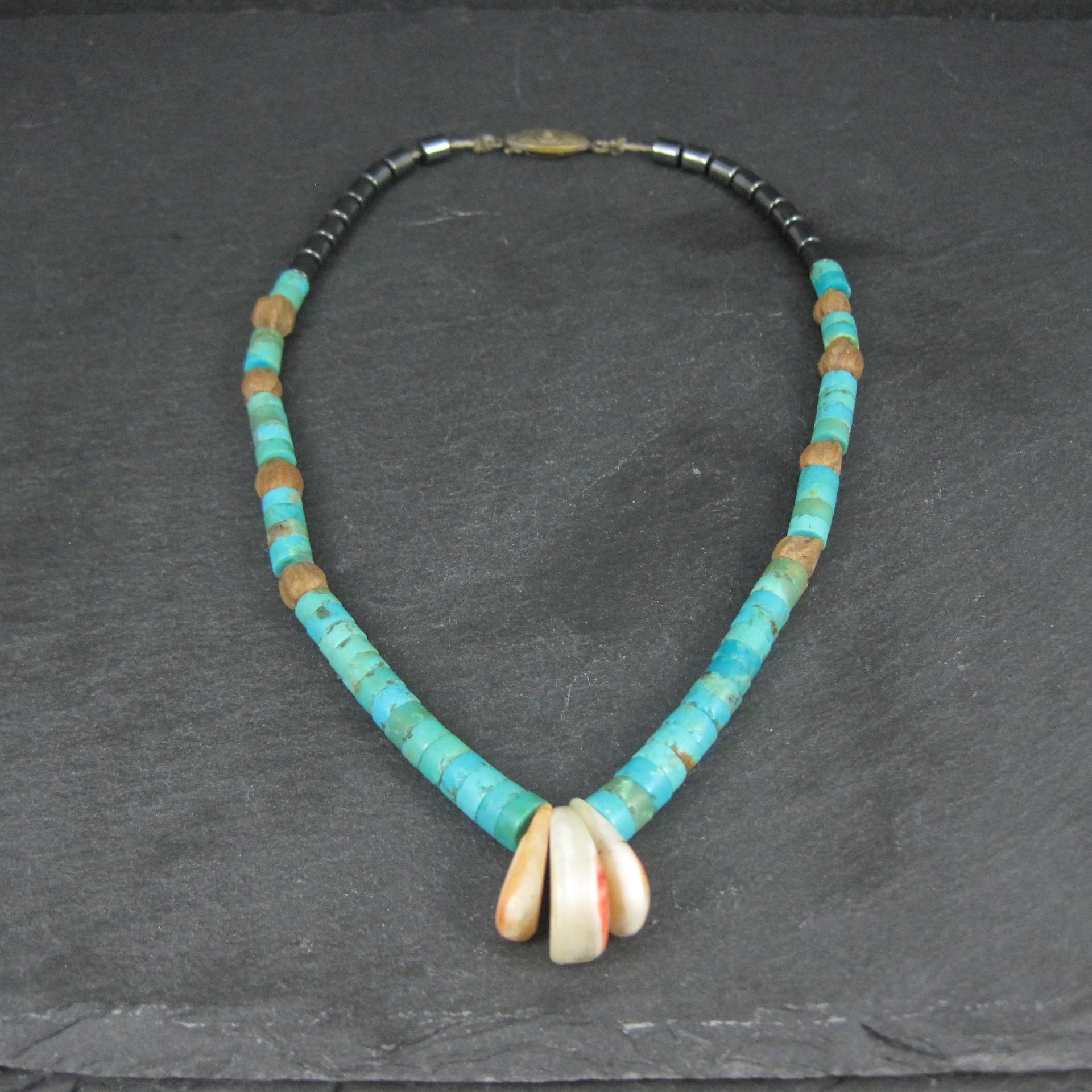 Vintage Pueblo Turquoise Heishi Necklace 13" Kids Native American