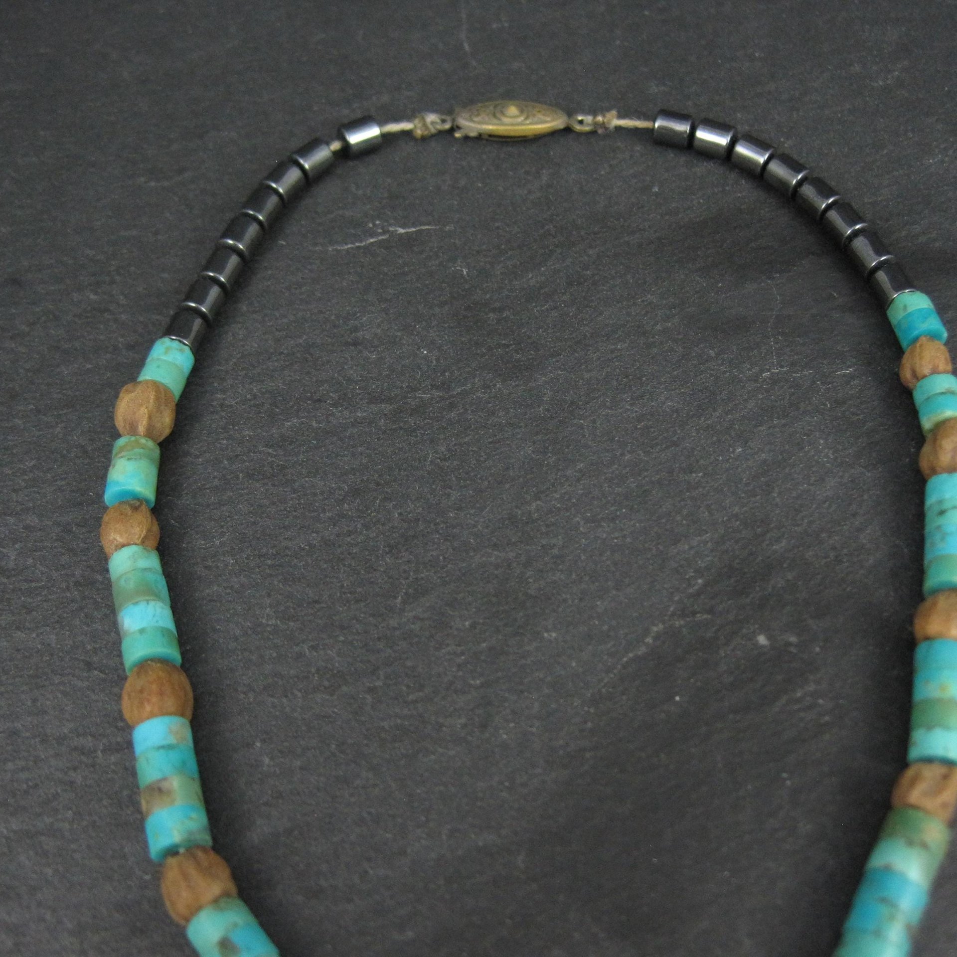 Vintage Pueblo Turquoise Heishi Necklace 13" Kids Native American