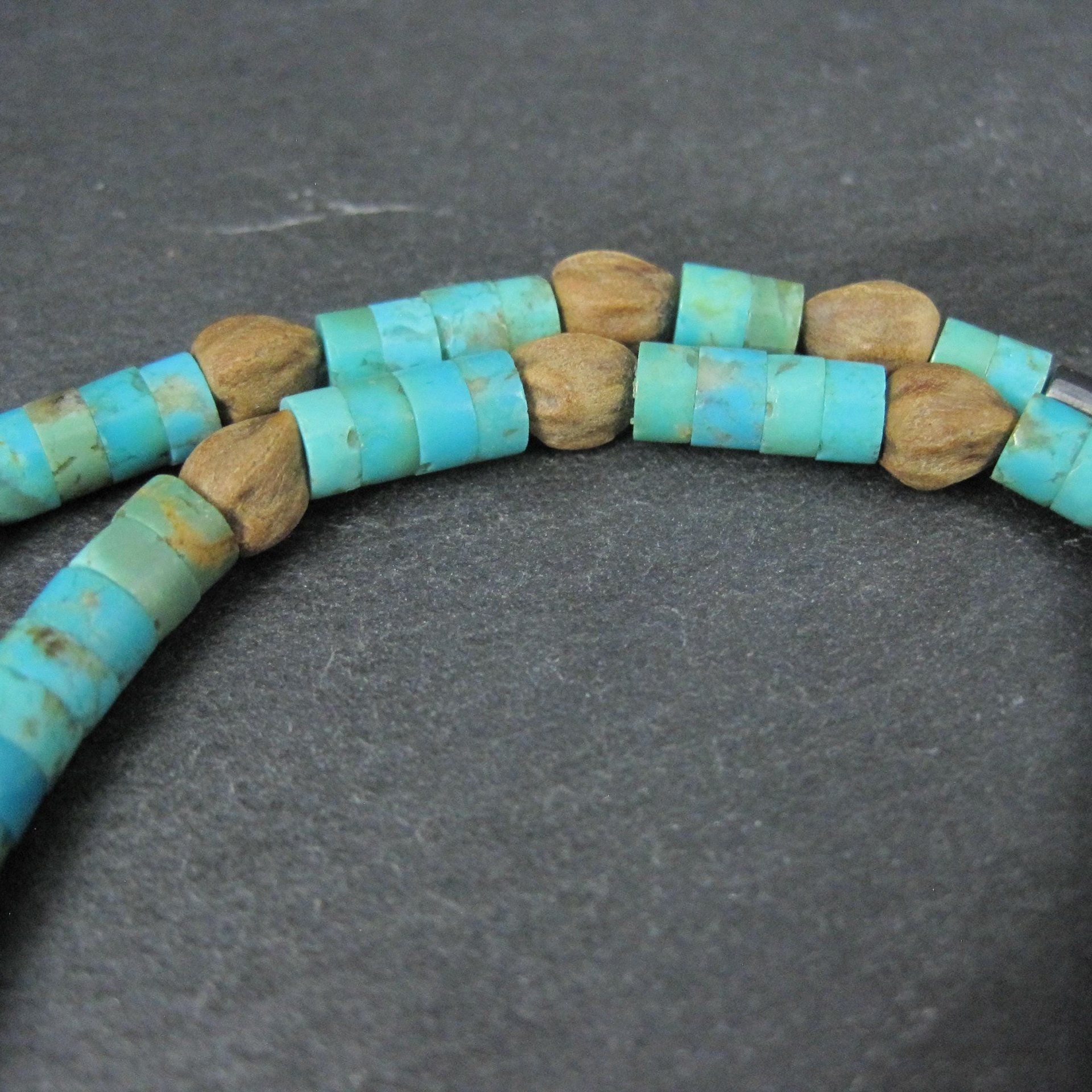 Vintage Pueblo Turquoise Heishi Necklace 13" Kids Native American