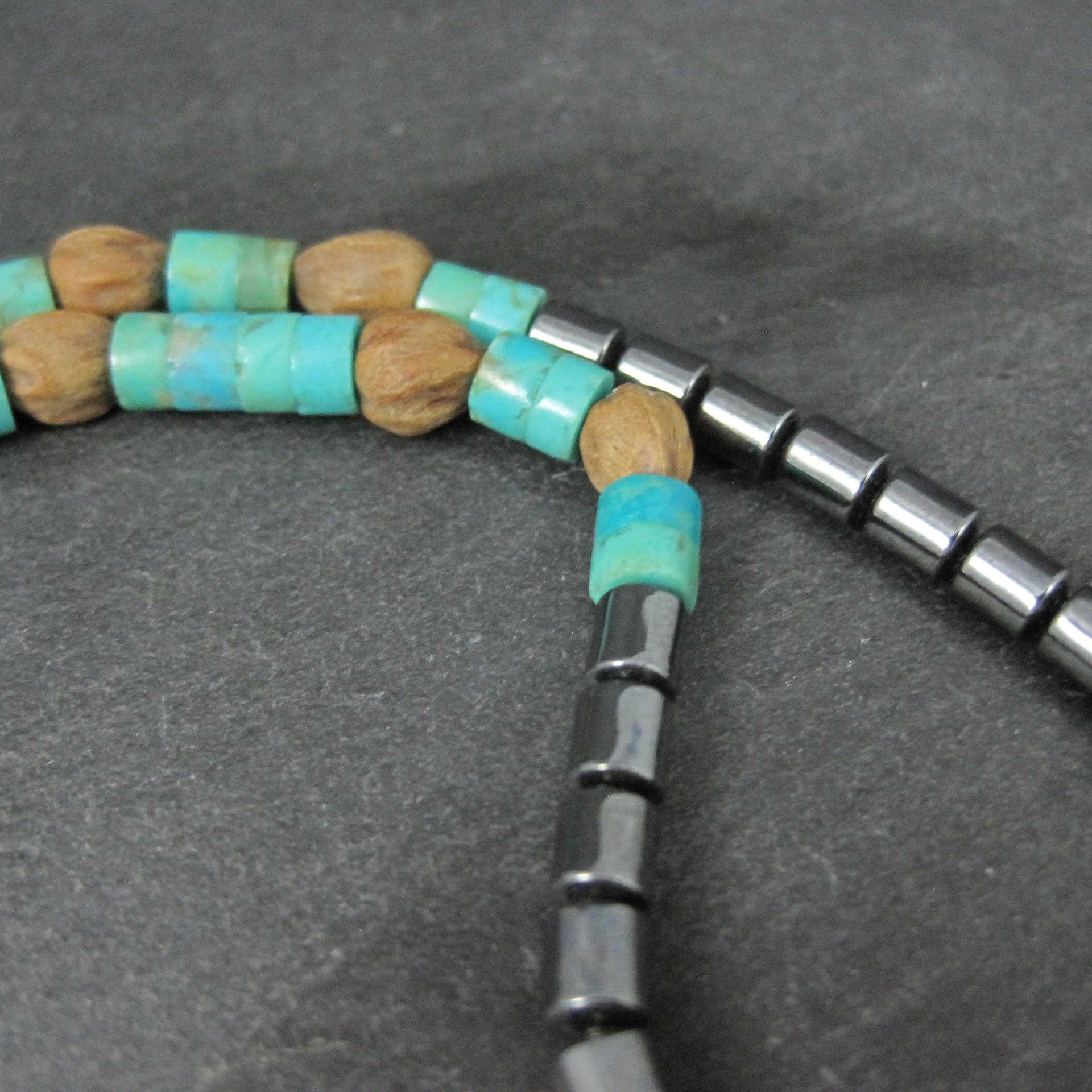 Vintage Pueblo Turquoise Heishi Necklace 13" Kids Native American