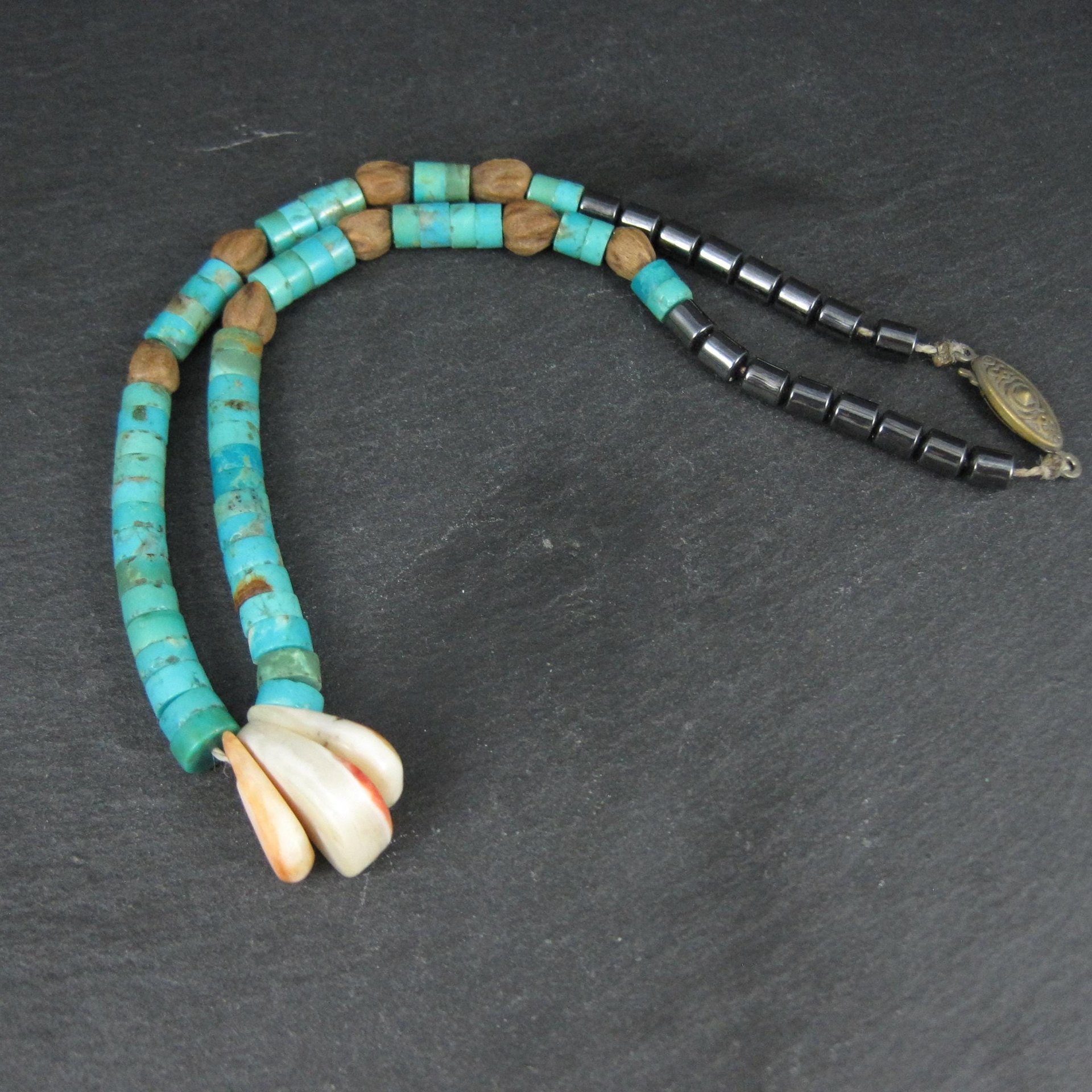 Vintage Pueblo Turquoise Heishi Necklace 13" Kids Native American