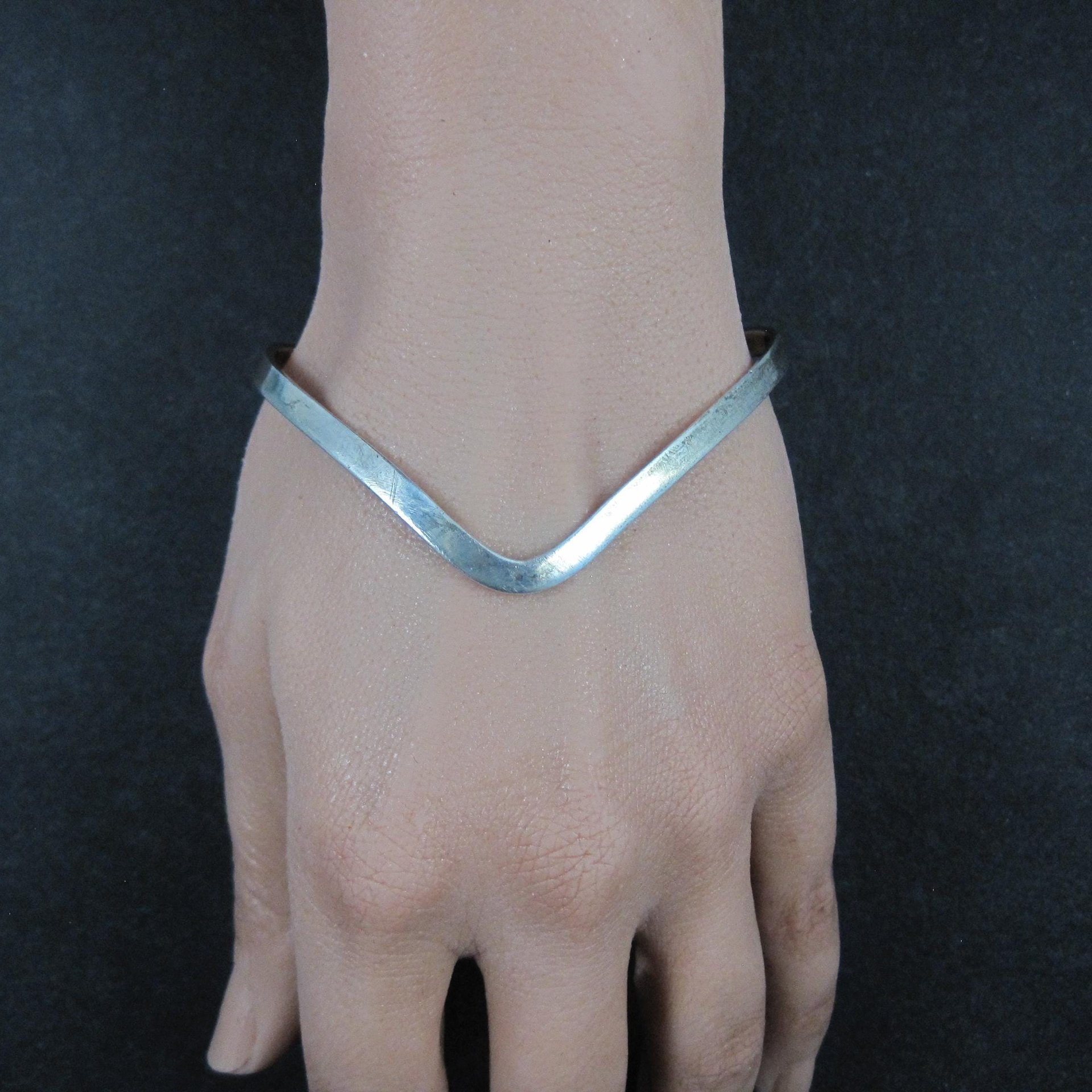 Dainty Sterling Silver Sweater Cuff Bracelet 6 Inches