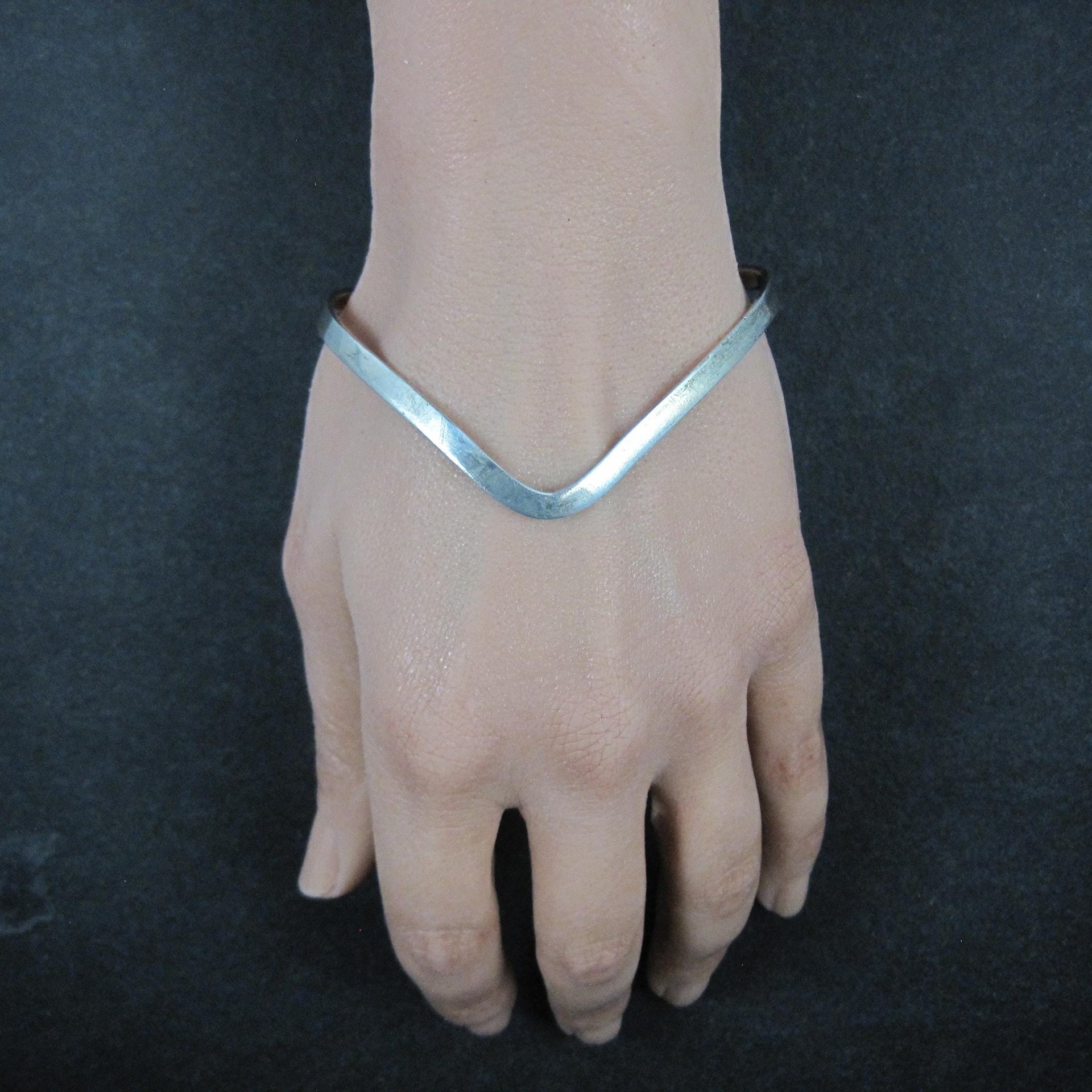 Dainty Sterling Silver Sweater Cuff Bracelet 6 Inches