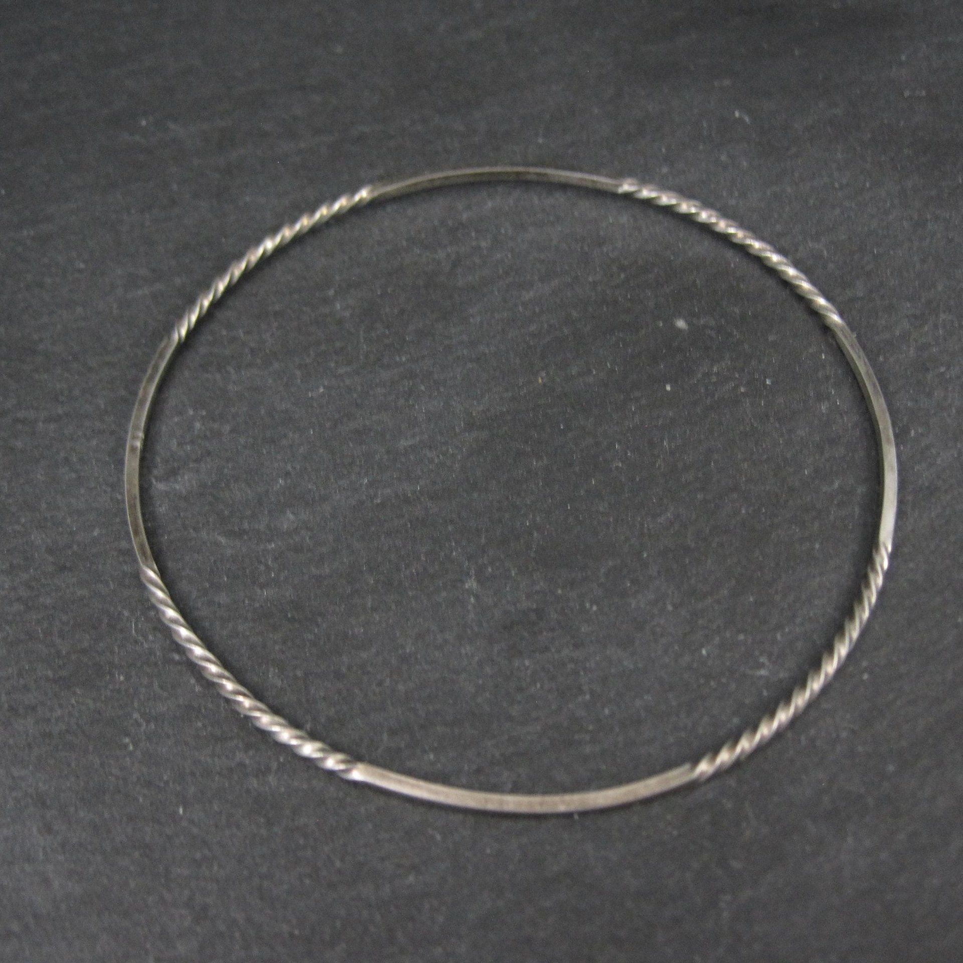 Dainty Sterling Twisted Bangle Bracelet 7.5 Inches