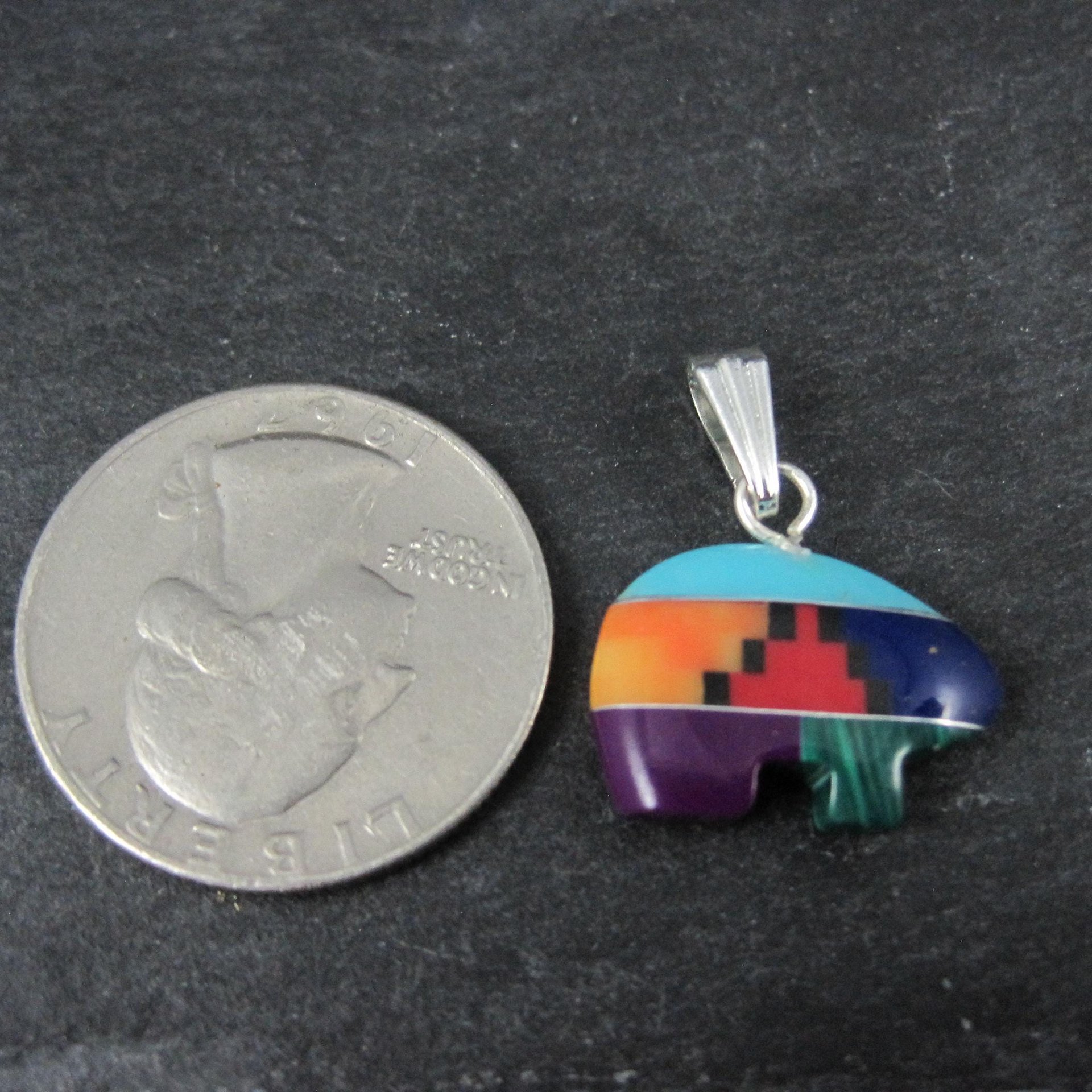 Southwestern Gemstone Bear Pendant
