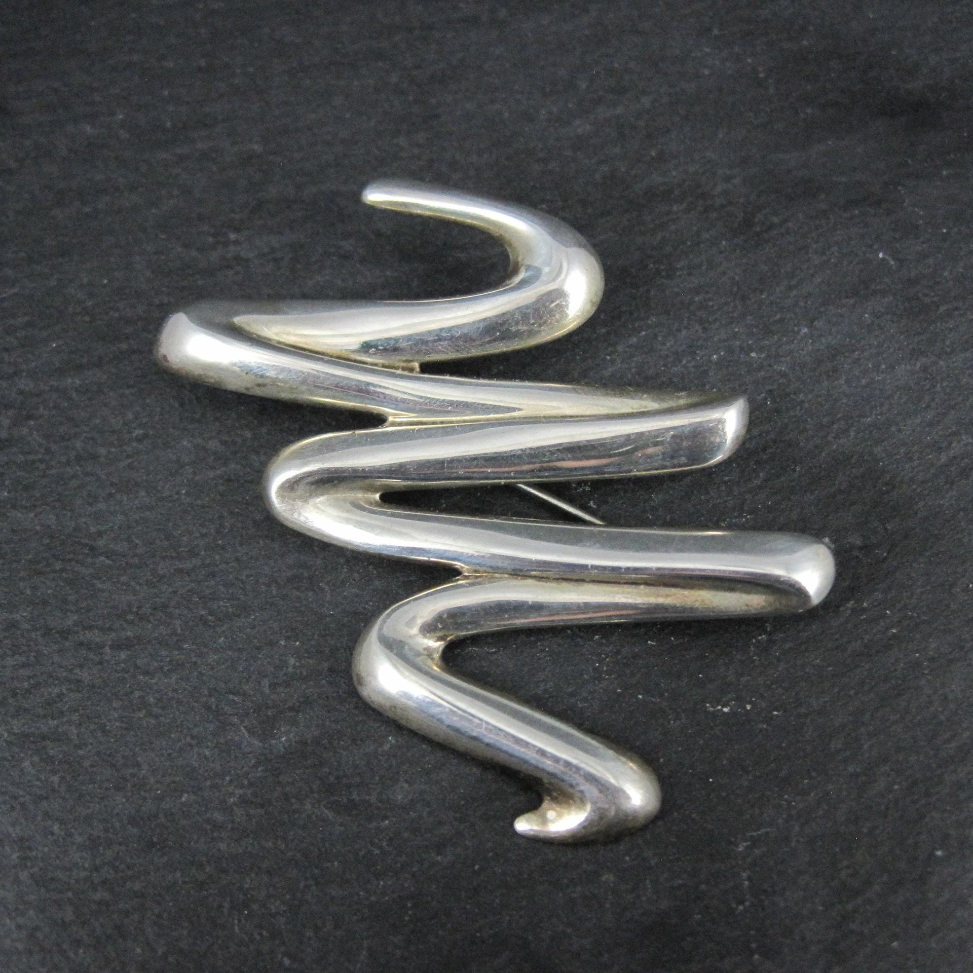 Sterling Silver Squiggle Brooch