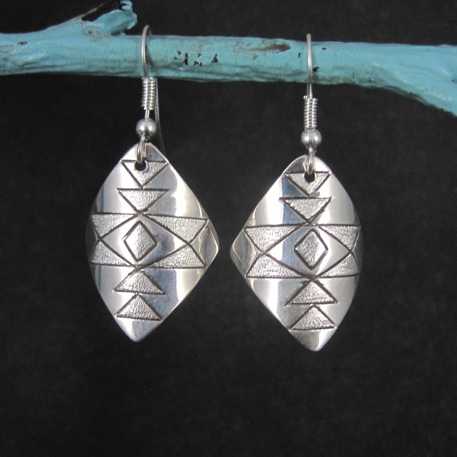 Southwestern Sterling Silver Stamped Earrings
