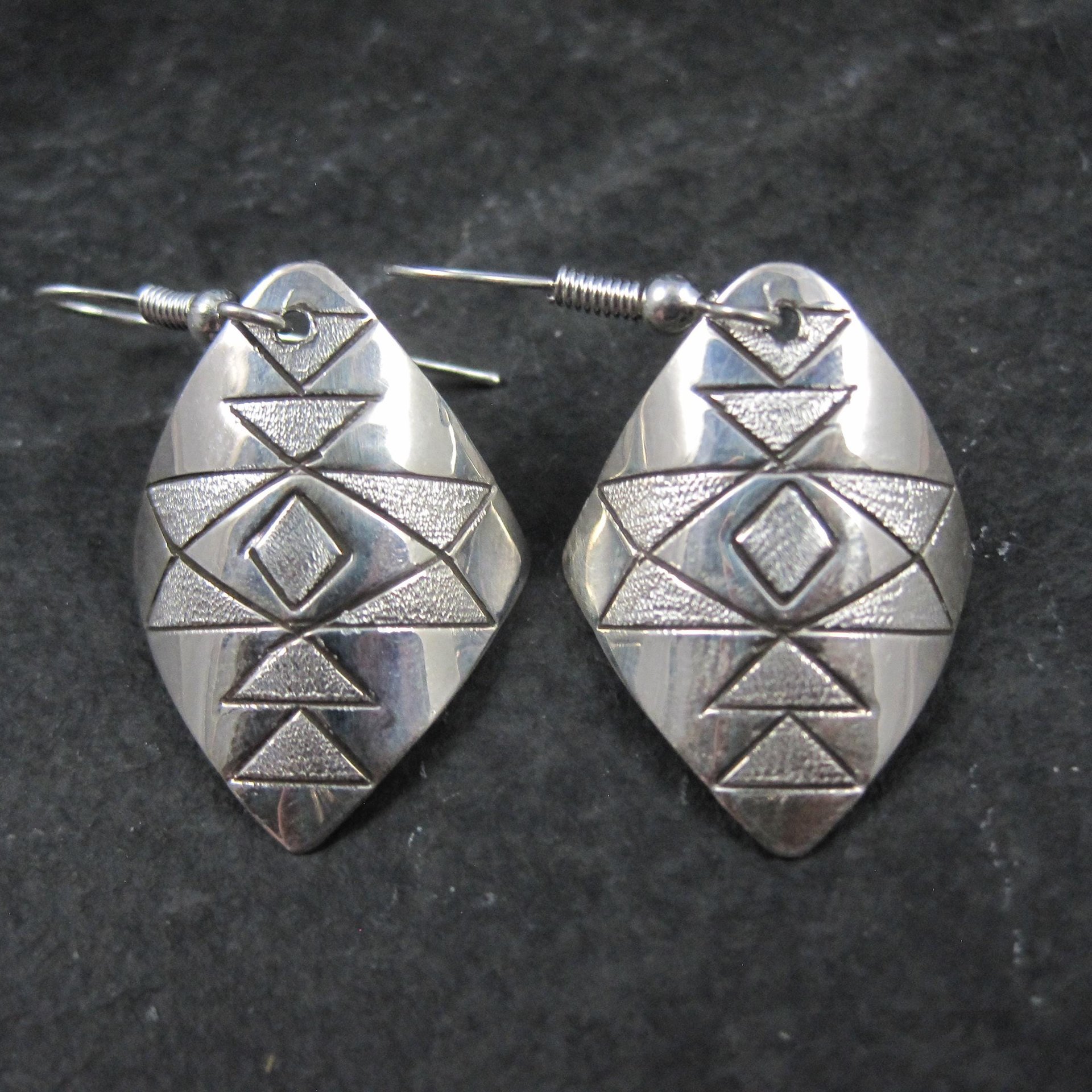 Southwestern Sterling Silver Stamped Earrings
