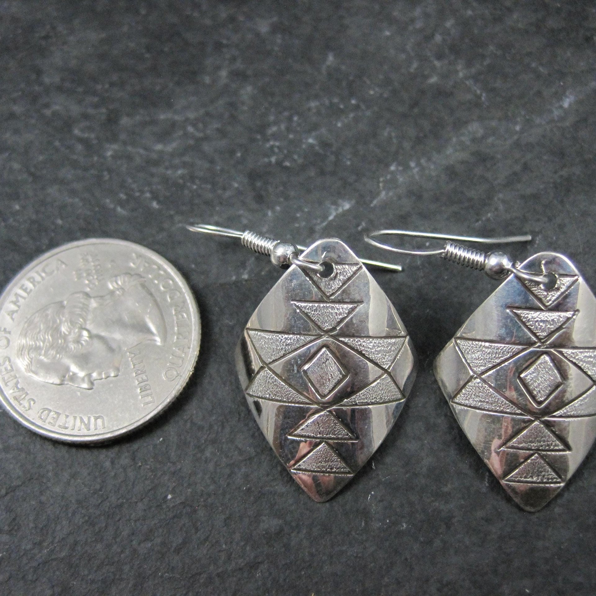 Southwestern Sterling Silver Stamped Earrings