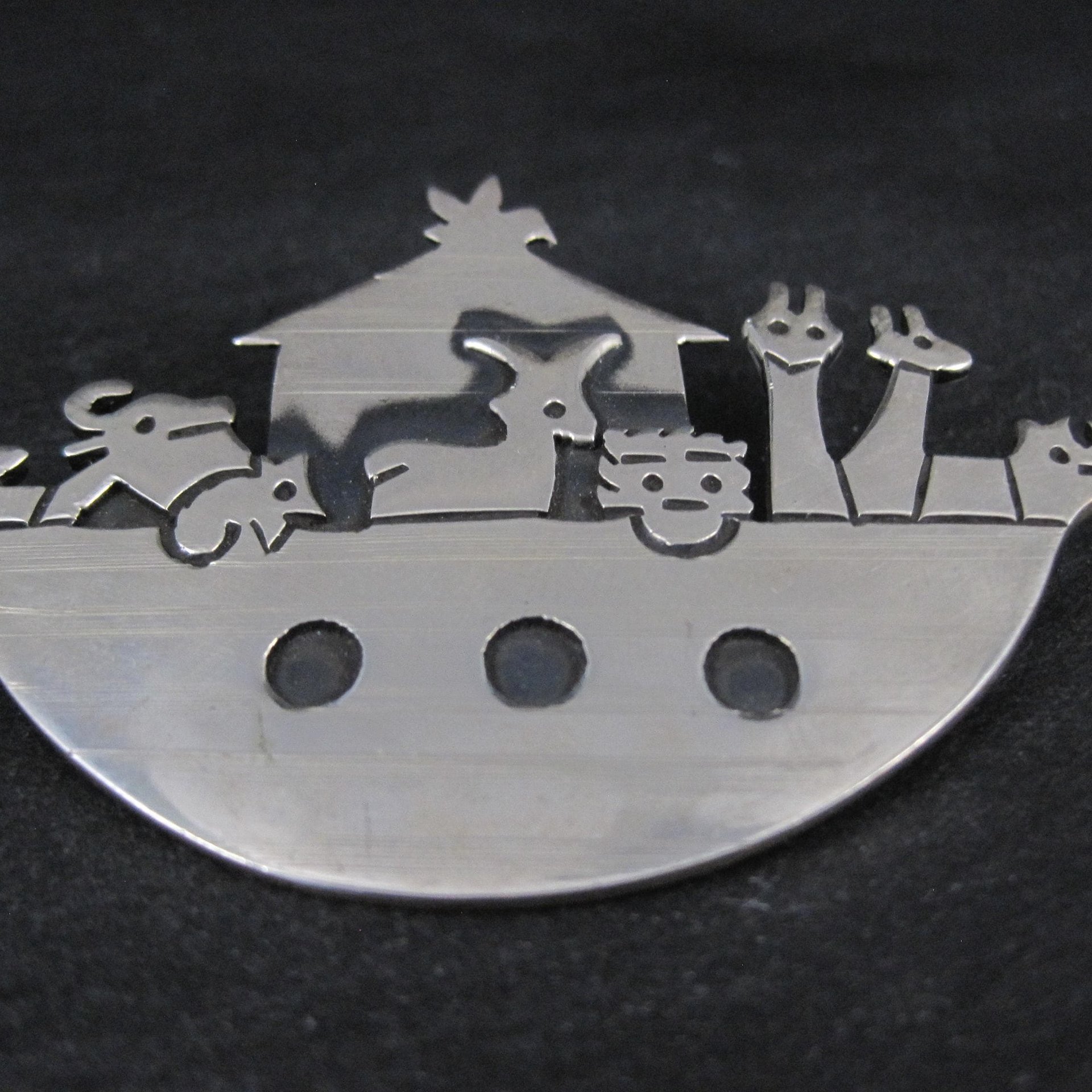 Vintage Noahs Ark Brooch Pendant Mexican Sterling Silver