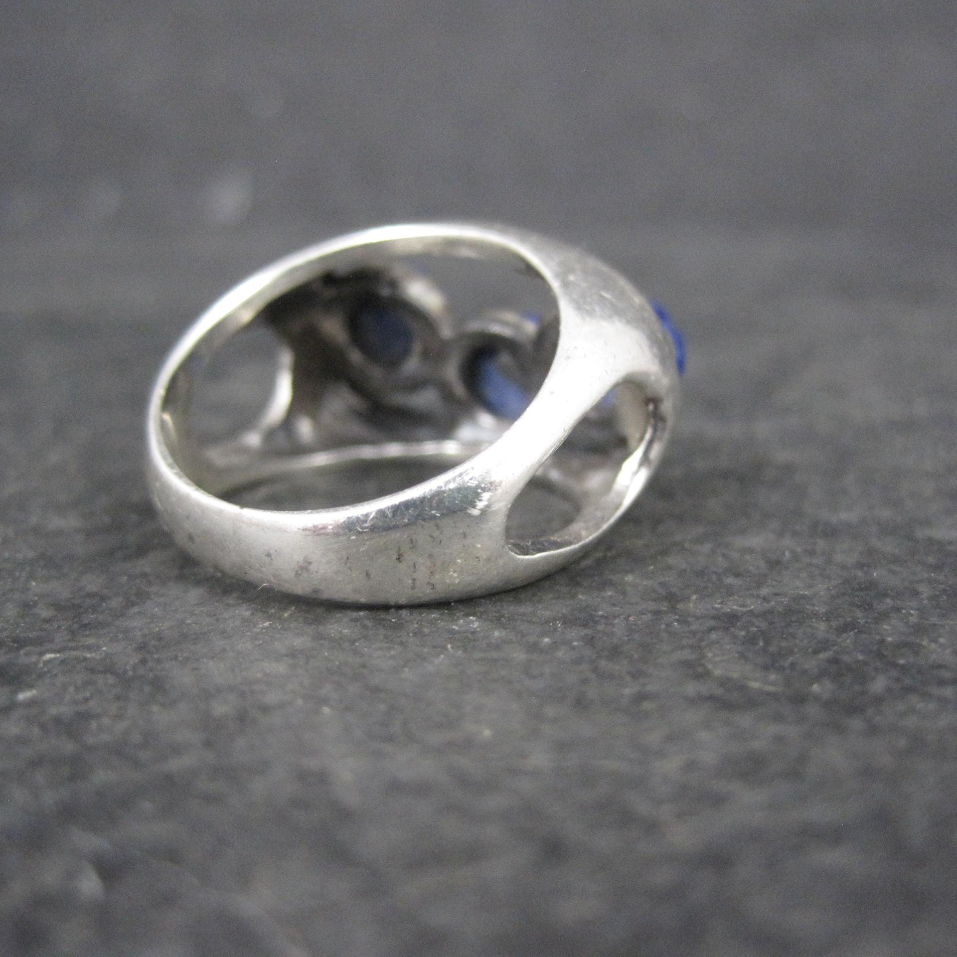 Mod Sterling Silver Lapis Lazuli Ring Size 7.5