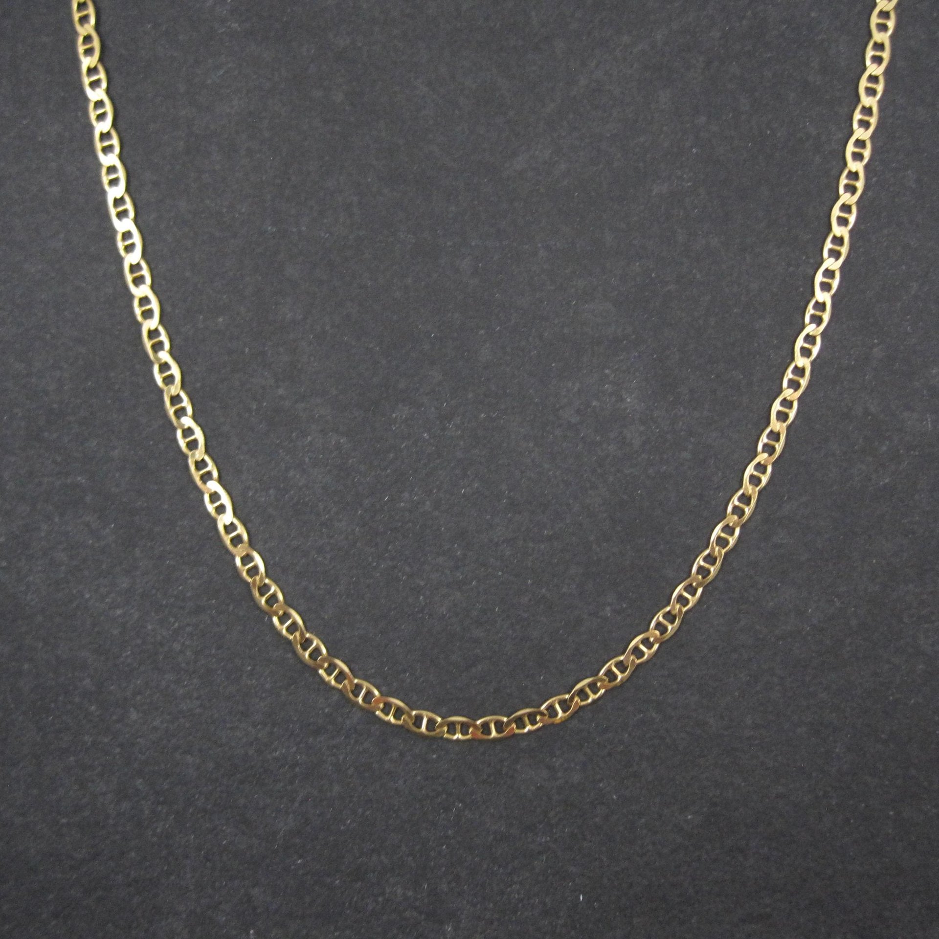 Italian Vermeil Sterling Flat Mariner Chain Necklace 4mm 20 Inches