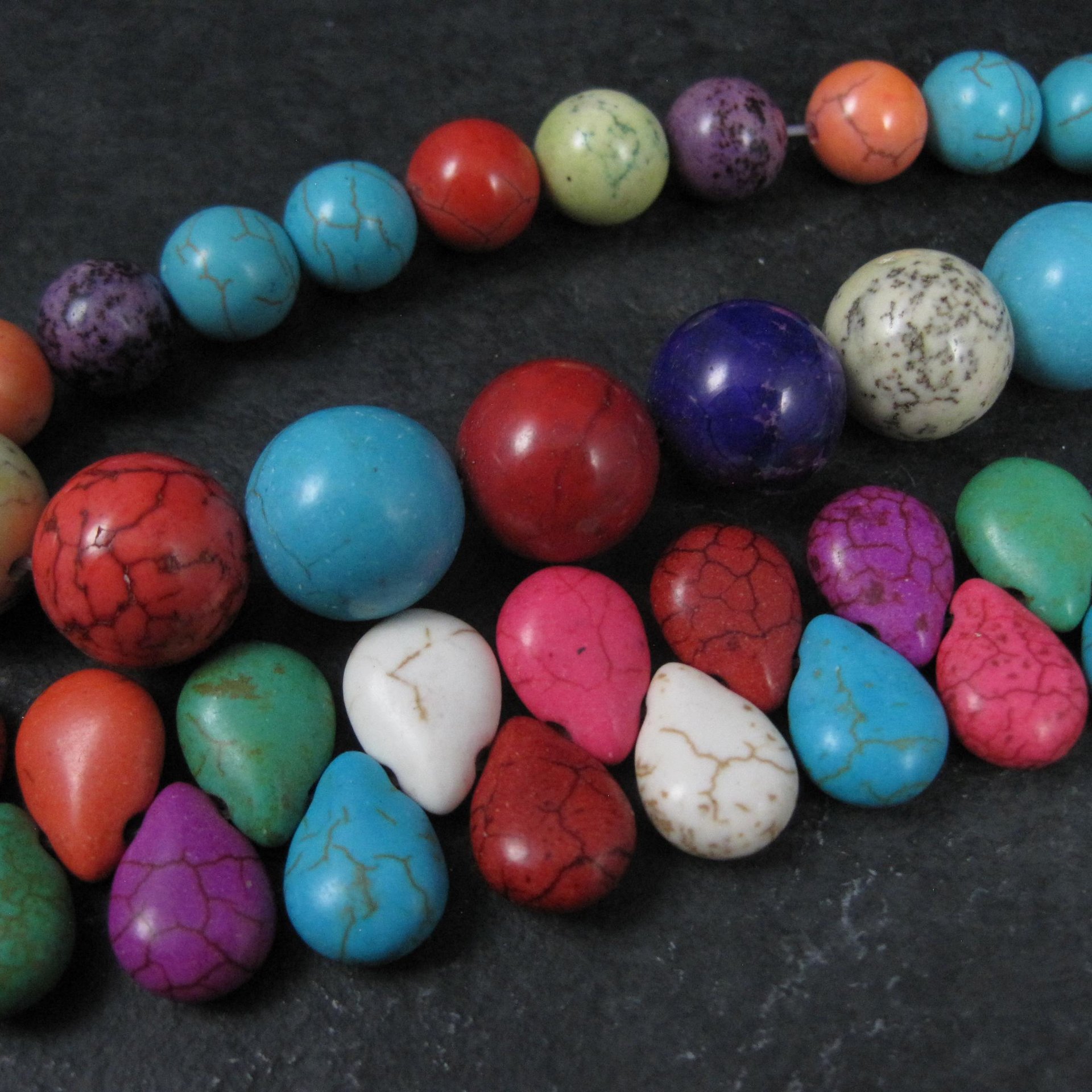 Colorful Dyed Howlite Bead Lot Bead Gallery Strands