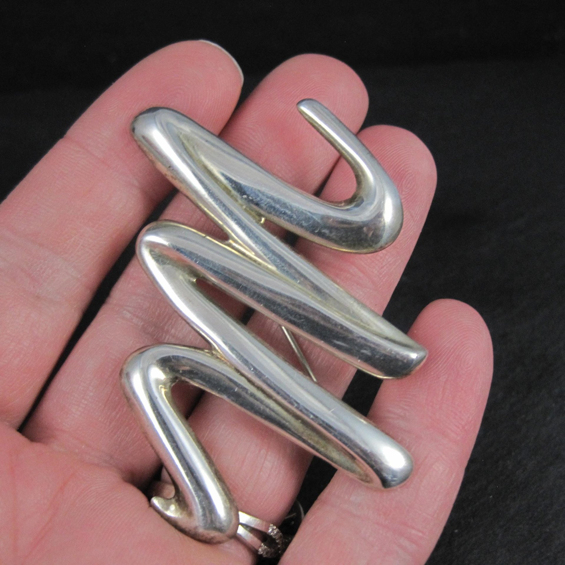Sterling Silver Squiggle Brooch