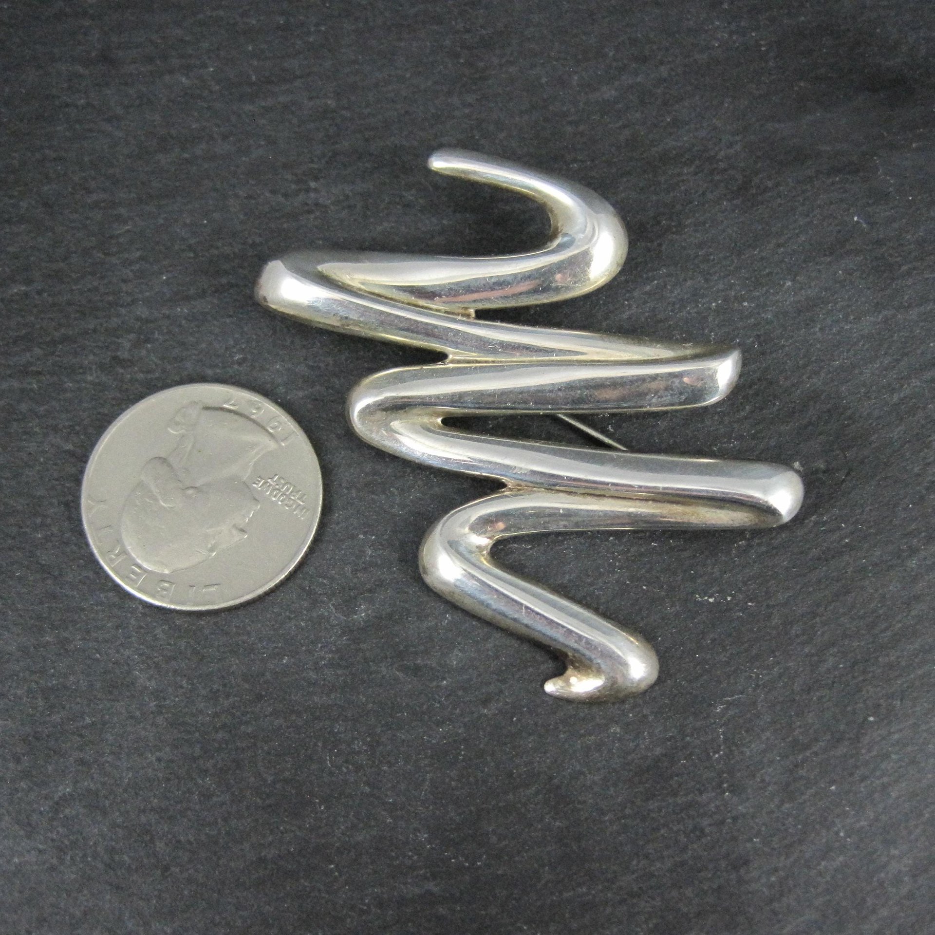 Sterling Silver Squiggle Brooch