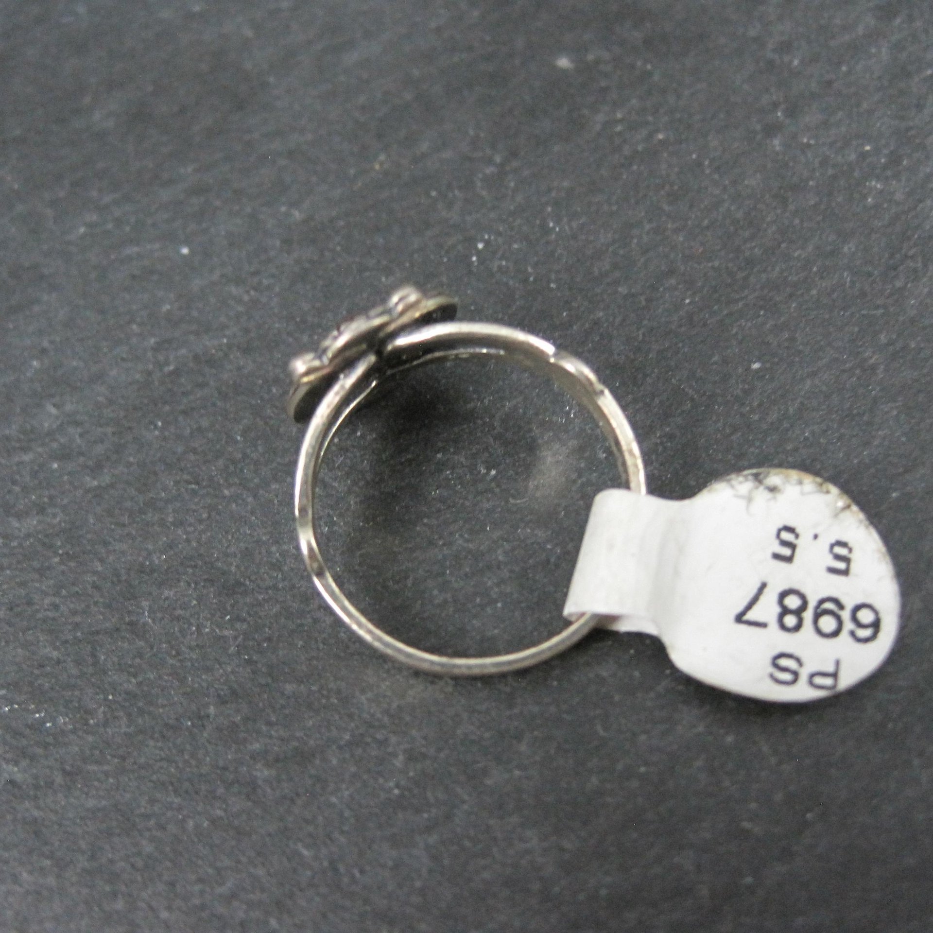 Southwestern Sterling Orange Moon Glow Ring Size 5.5 New Old Stock