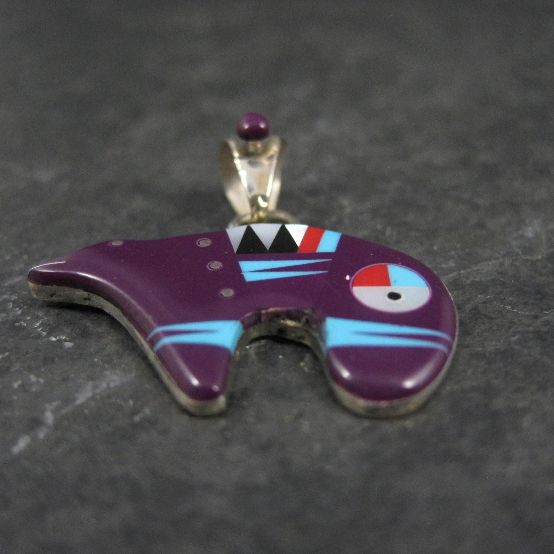 Southwestern Inlaid Bear Pendant