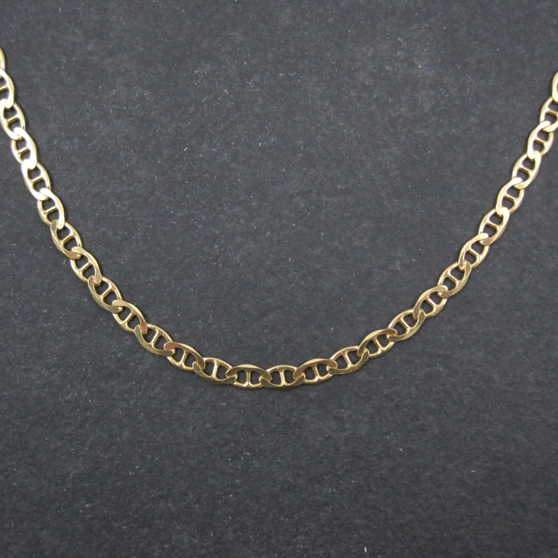 Italian Vermeil Sterling Flat Mariner Chain Necklace 4mm 20 Inches