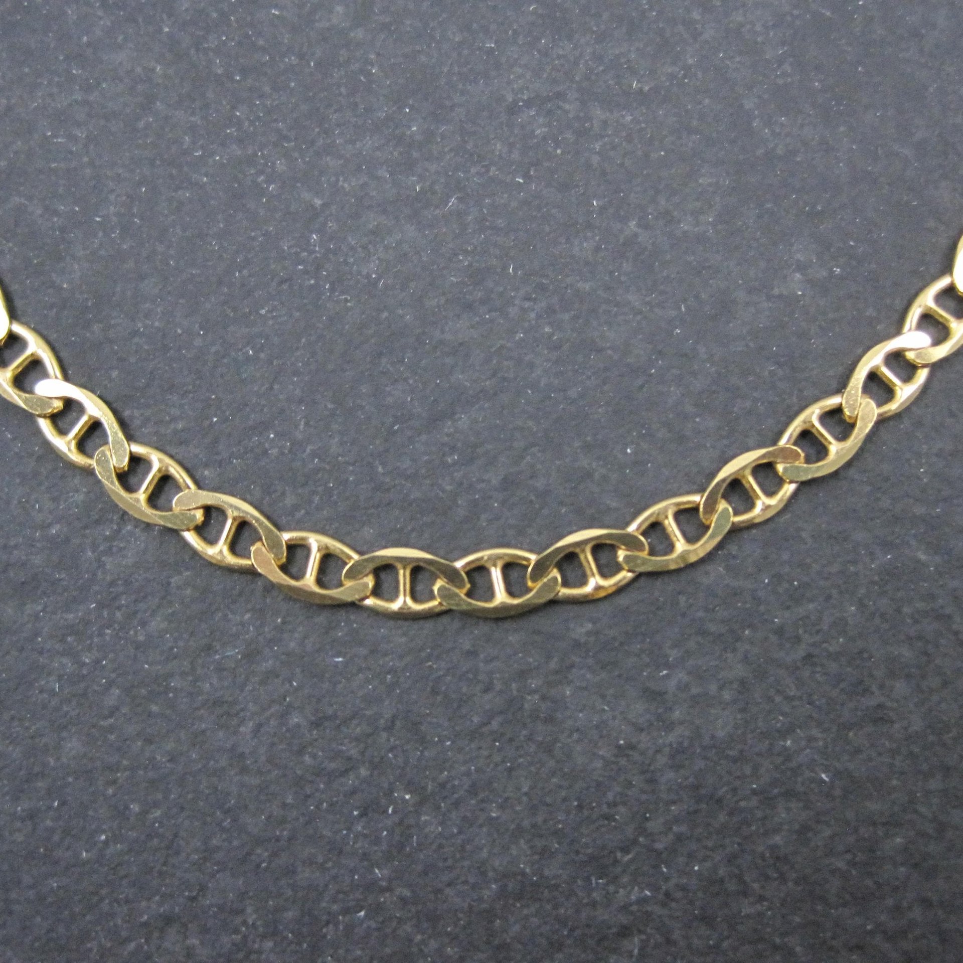 Italian Vermeil Sterling Flat Mariner Chain Necklace 4mm 20 Inches