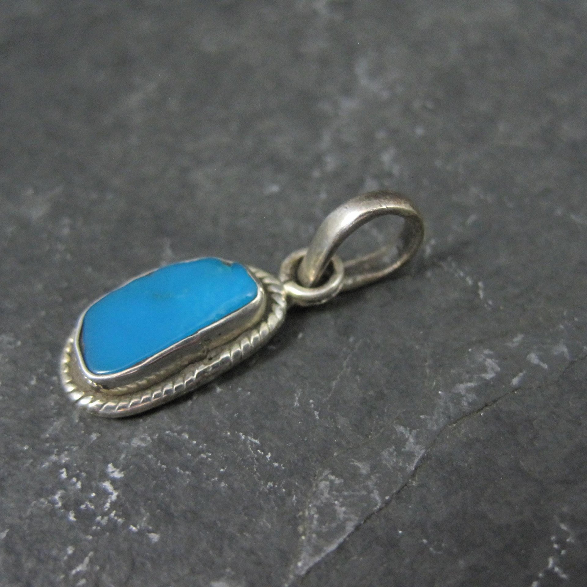 Small Sterling Silver Turquoise Pendant