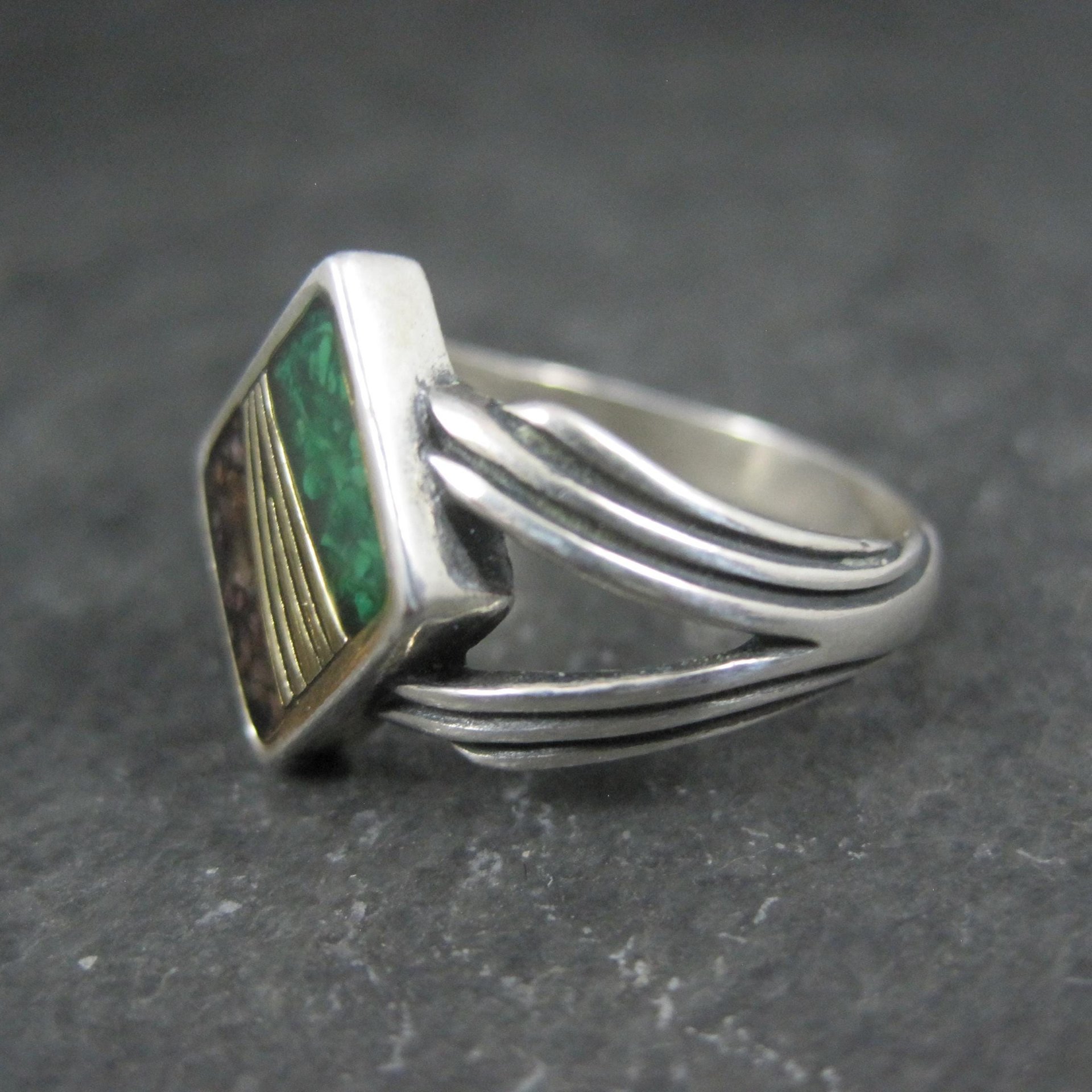 Vintage Sterling Inlay Ring Size 7 Carolyn Pollack Relios