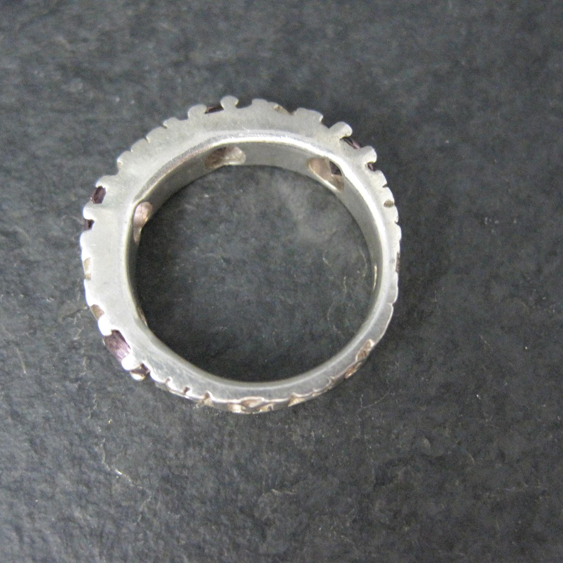Sterling Silver Amethyst Band Ring Size 4.5